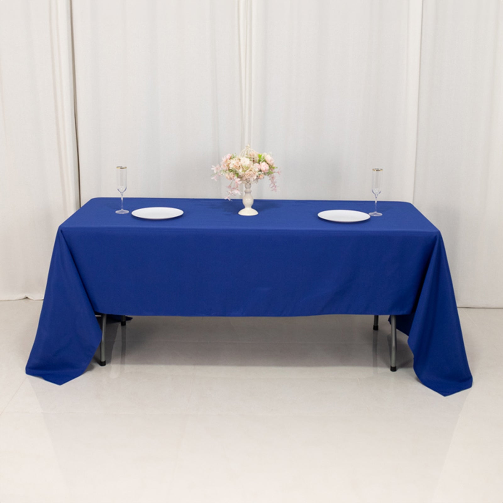 Premium Polyester 60x126 Rectangle Tablecloth Royal Blue - Stain-Resistant 220GSM Finish Table Cover