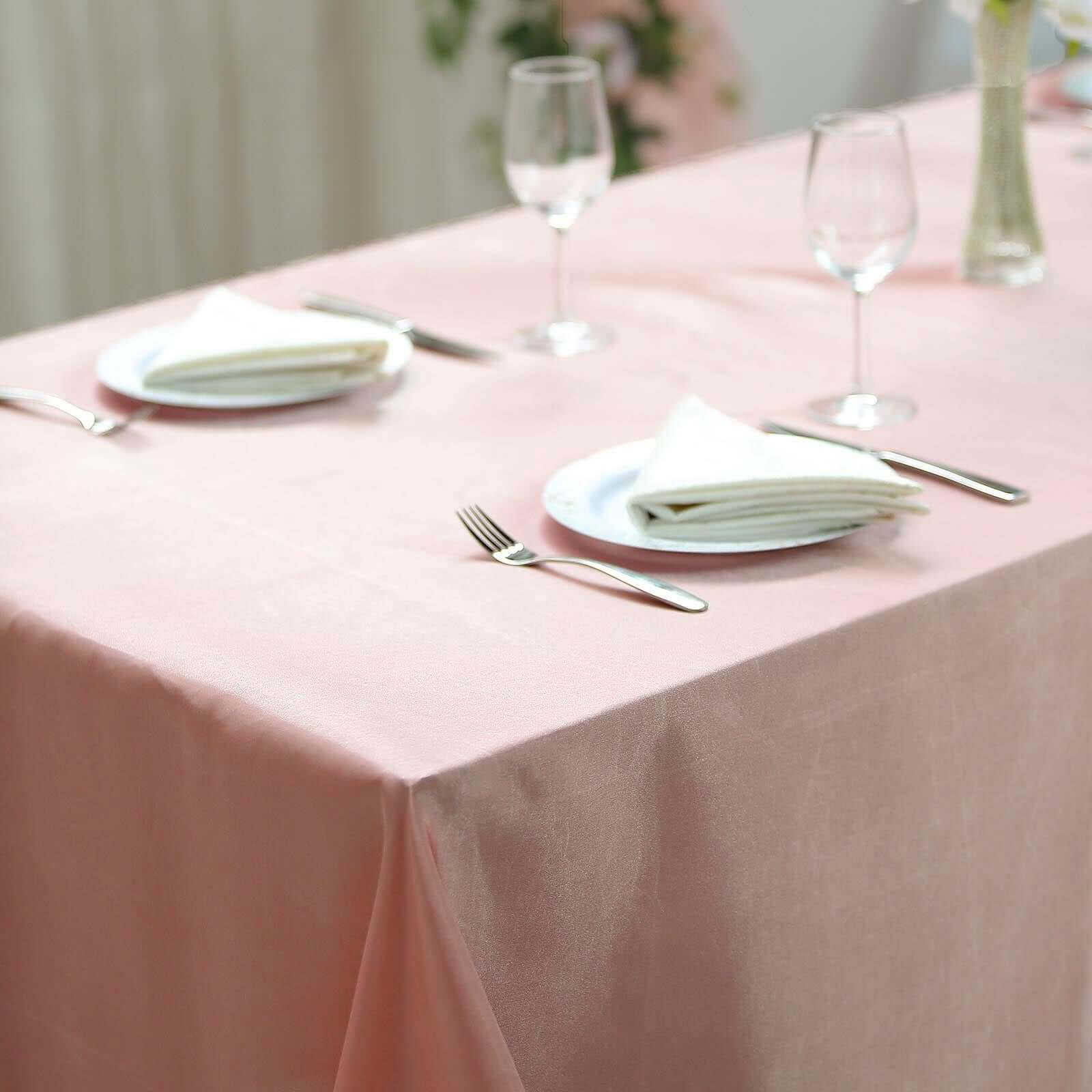 Satin Rectangular 60x102 Tablecloth Dusty Rose - Smooth and Lustrous Table Cover