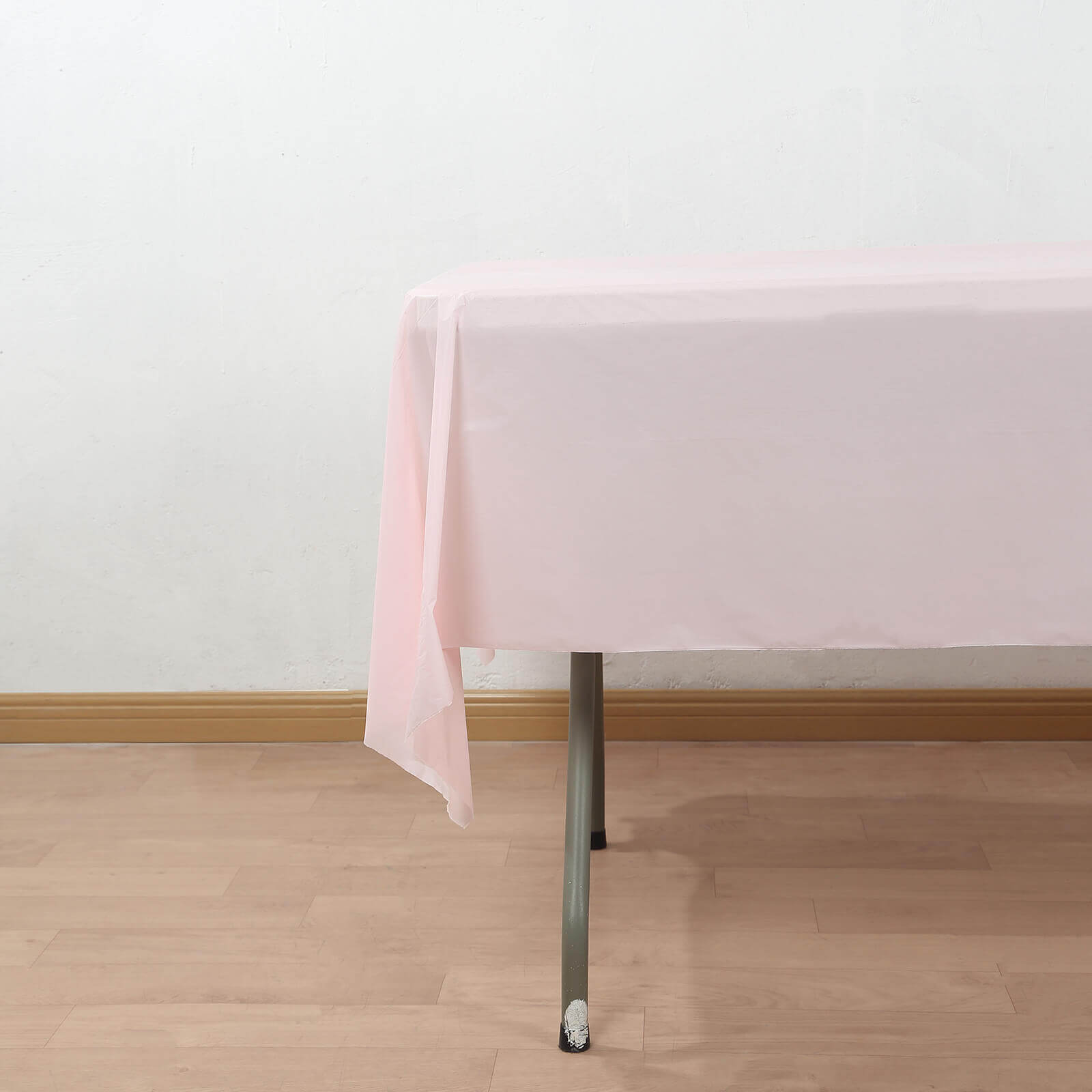 Plastic Table Cover Roll Blush with Slide Cutter - Customizable Disposable Tablecloth Roll 54x300ft