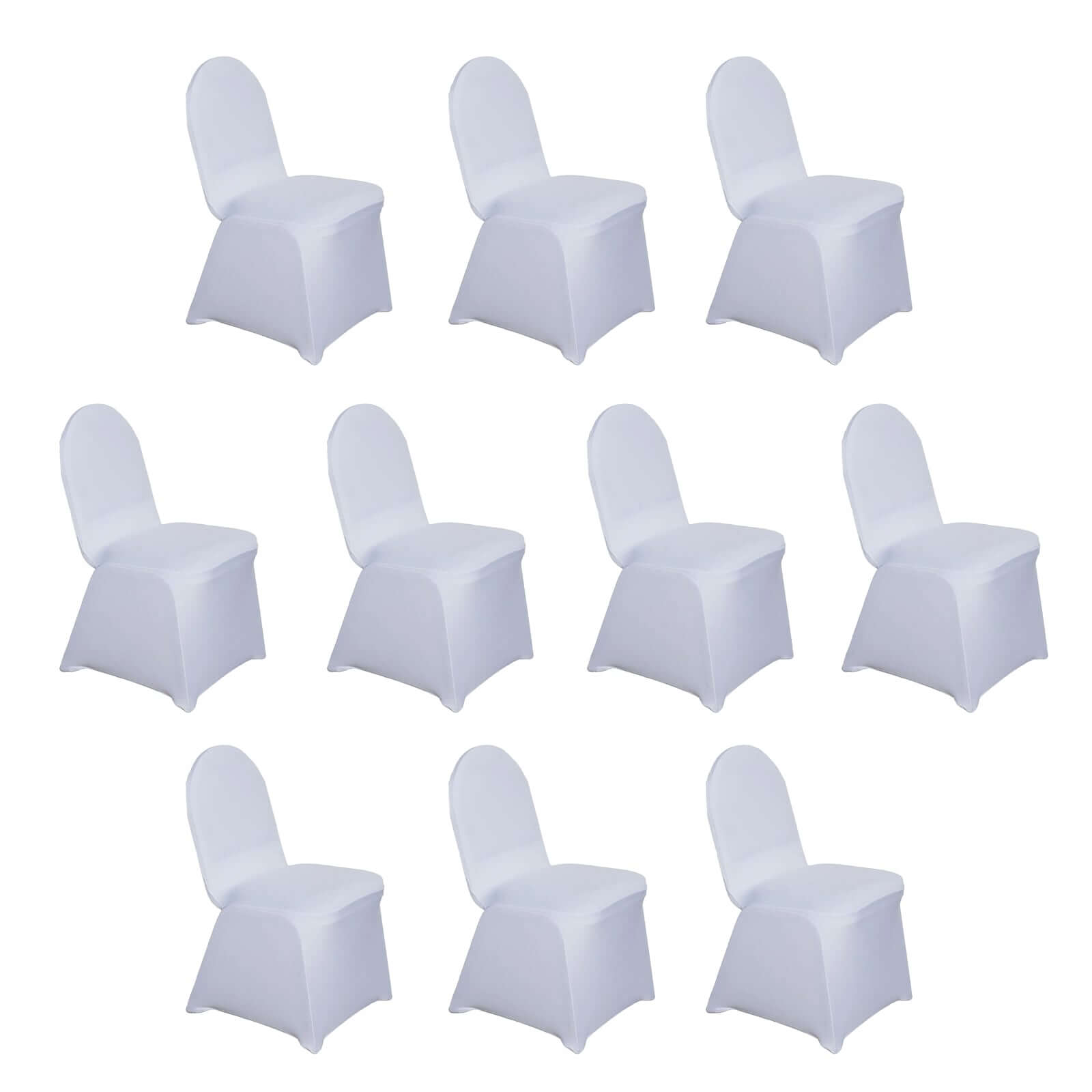 10 Pack Spandex Chair Covers for Banquet Chairs White - Durable Reusable Stretch Slip-On Covers for Gatherings