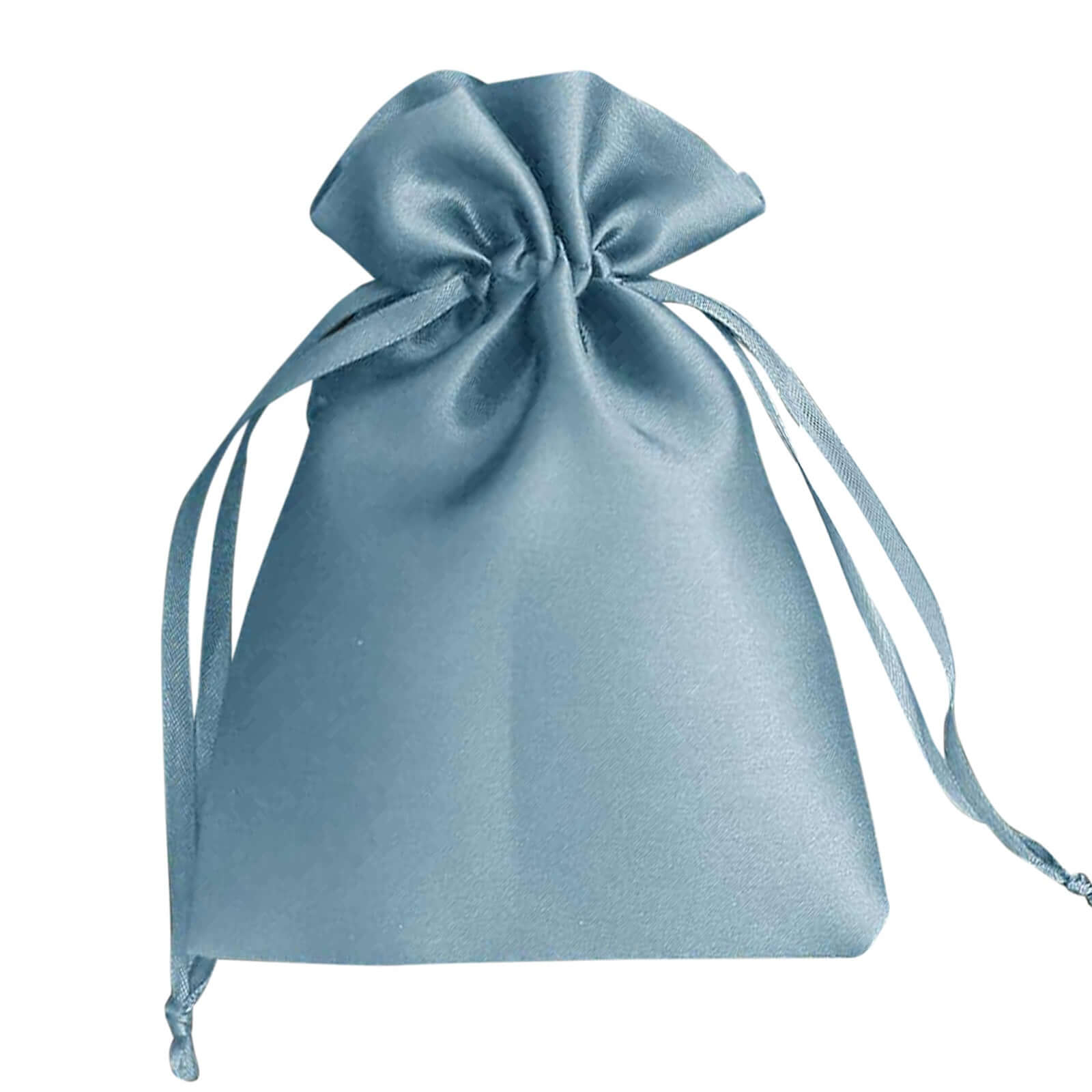 12 Pack 5x7 Dusty Blue Satin Drawstring Wedding Party Favor Gift Bags