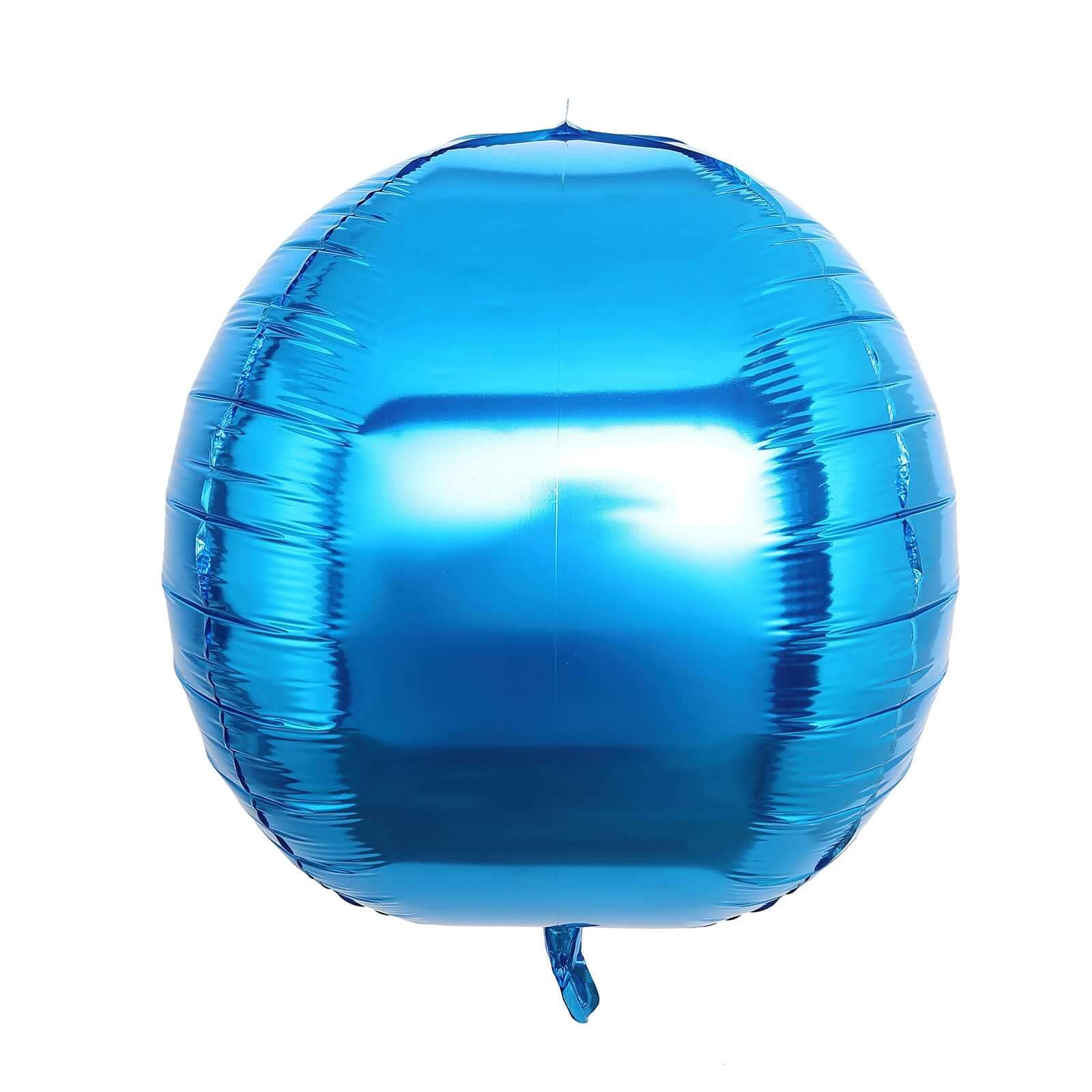 2 Pack 18 4D Royal Blue Sphere Mylar Foil Helium or Air Balloons