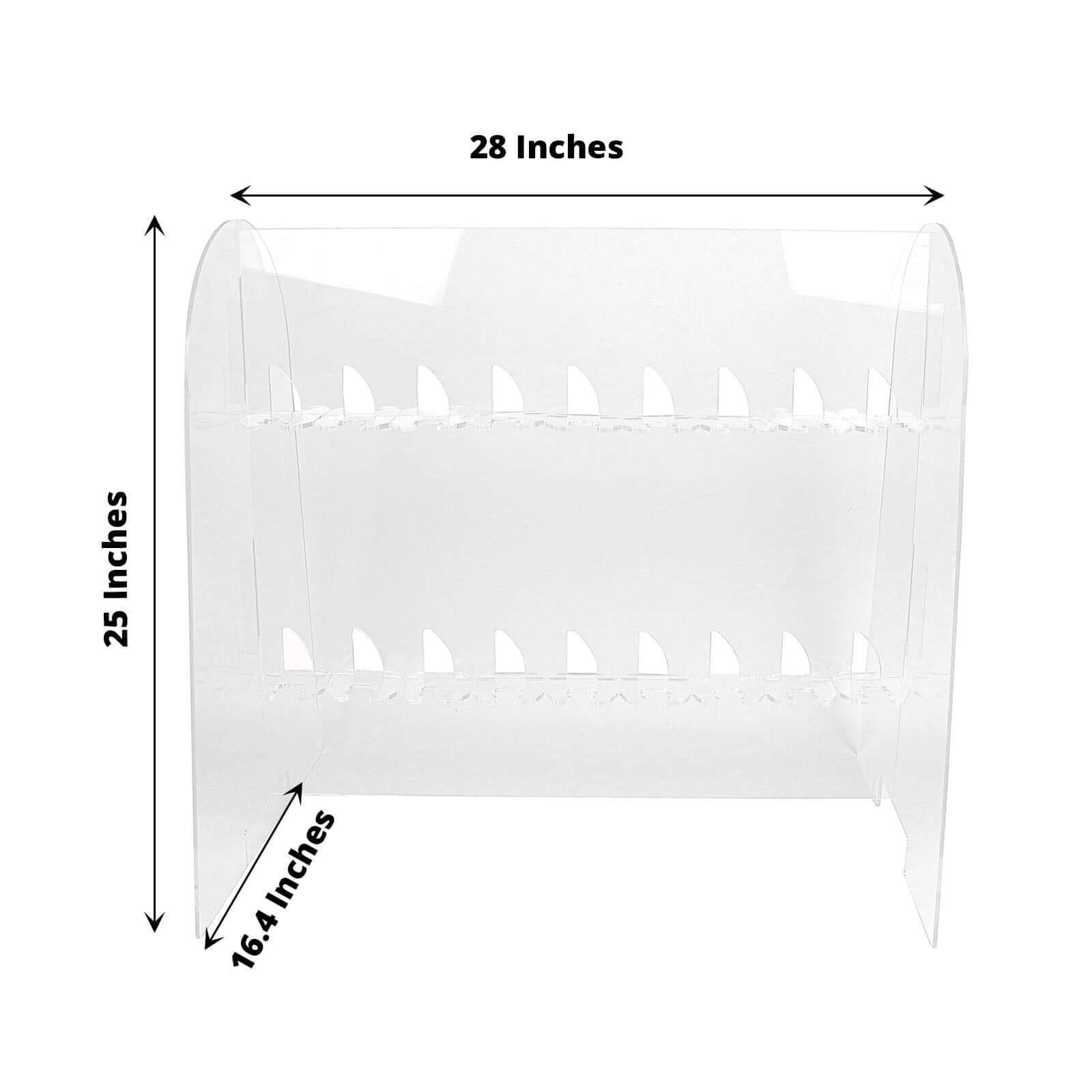 2-Tier Acrylic Champagne Glass Holder Display Stand Table Top Clear - Modern Stemware Rack Cocktail Drink Holder with 18 Hooks for Events & DIY Bars 25