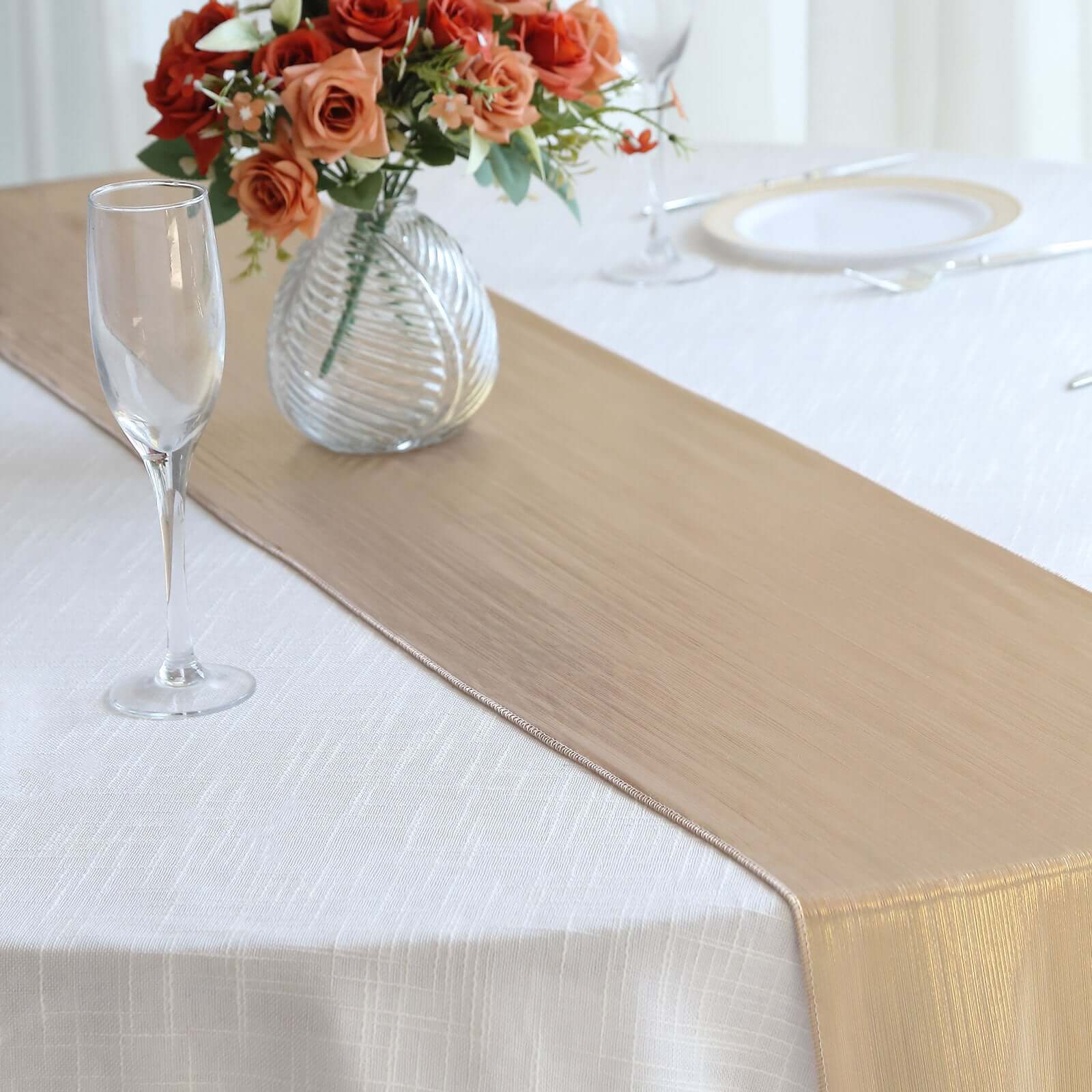 Polyester 12x108 Table Runner Blush Shimmer Sequin Dots - Wrinkle-Free Finish Table Linen