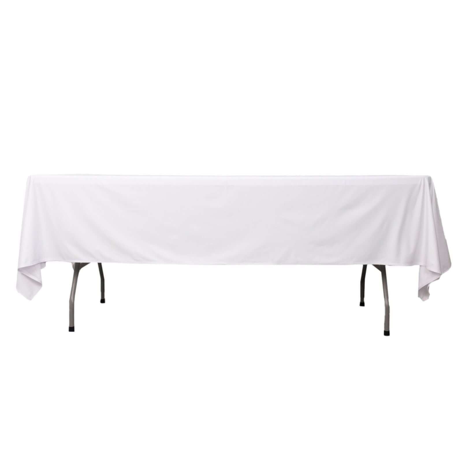 Premium Scuba Rectangular 60x102 Tablecloth White - Wrinkle Free & Stain Resistant Table Cover for Weddings and Banquets