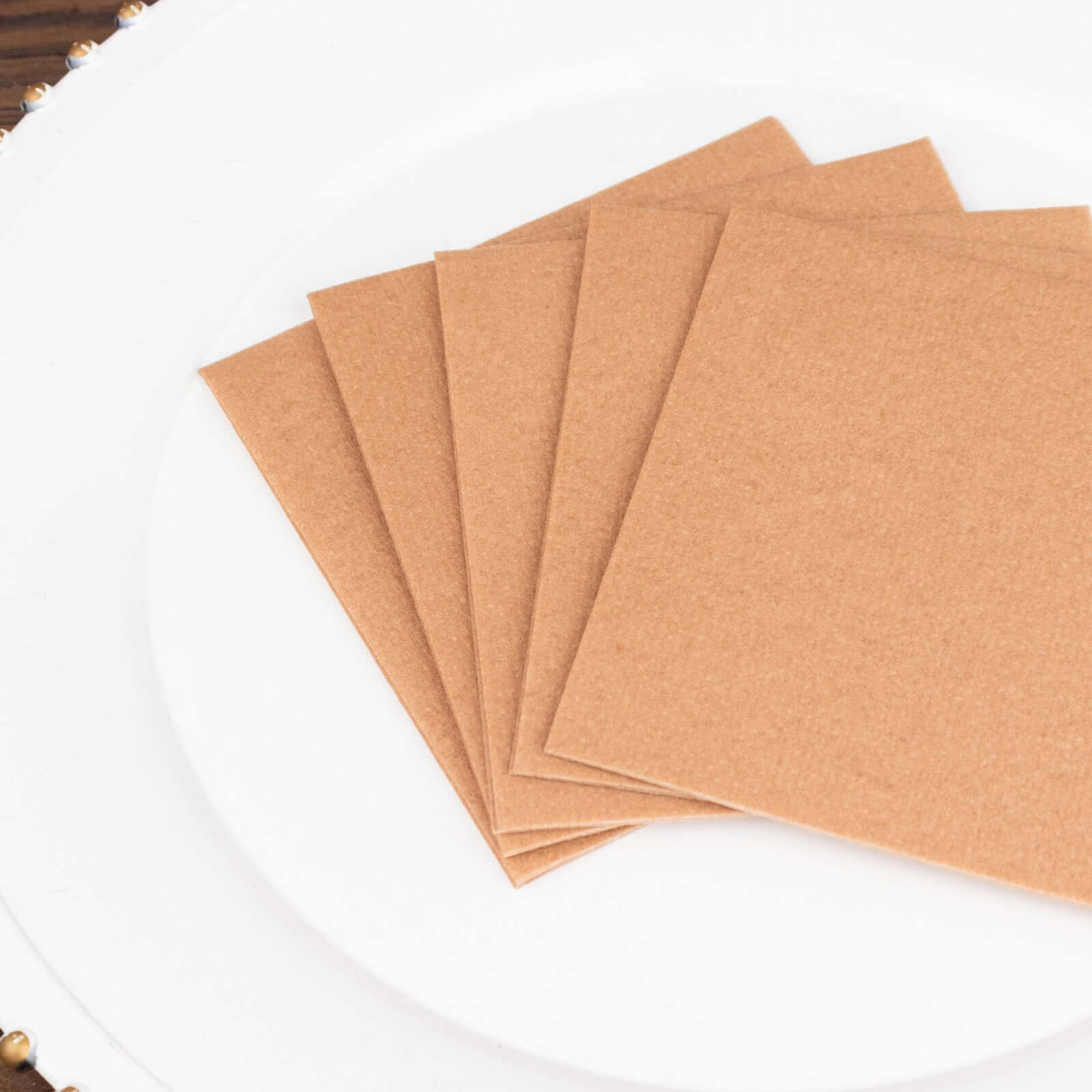 20-Pack Paper Linen-Like Cocktail Napkins Terracotta (Rust) - Disposable 5x5 Airlaid Soft Napkins