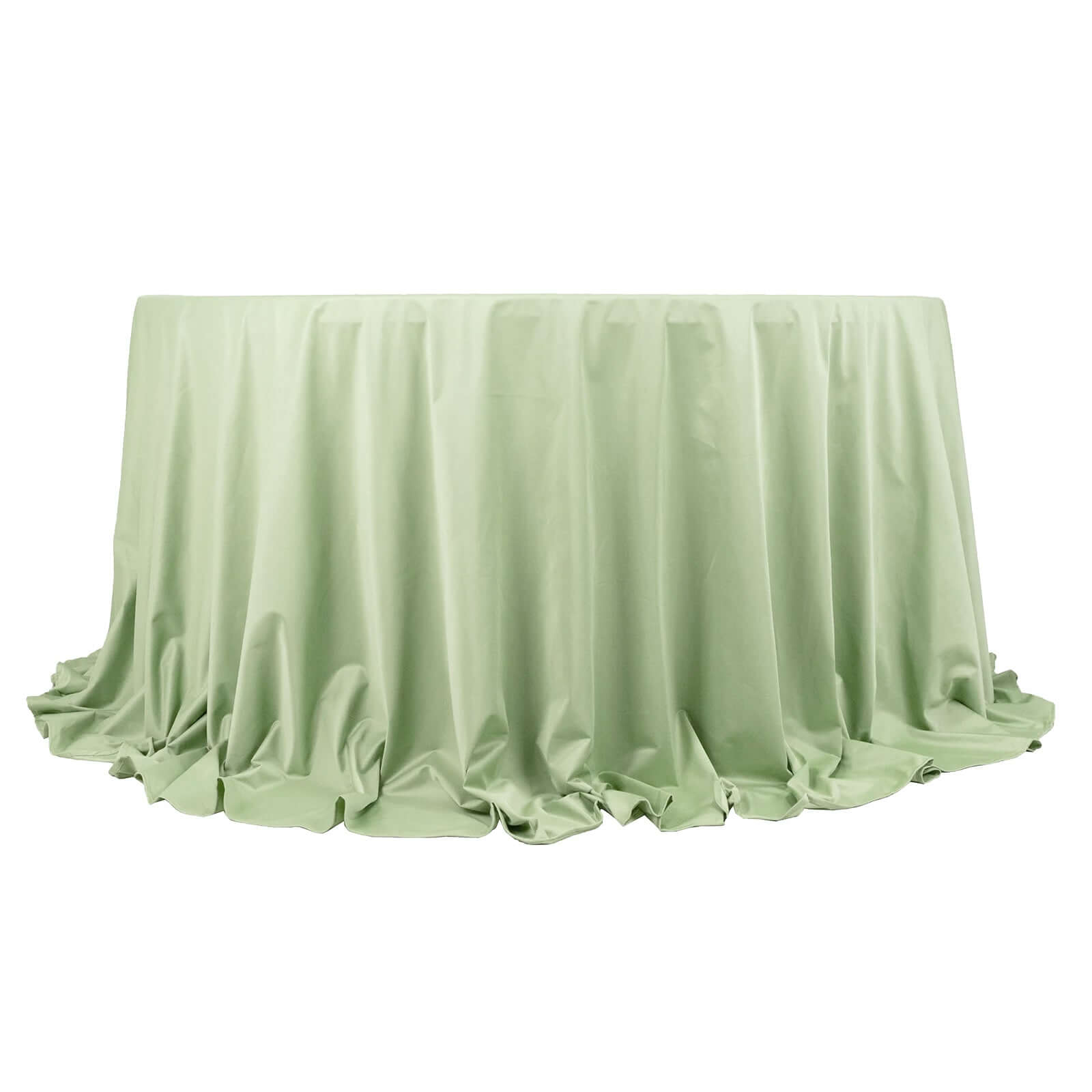 Premium Scuba Round 132 Tablecloth Sage Green - Wrinkle Free & Stain Resistant Seamless Table Cover