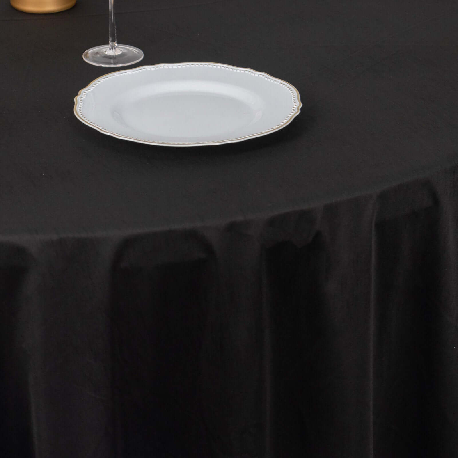 Premium Scuba Round 120 Tablecloth Black - Wrinkle Free & Stain Resistant Seamless Table Cover for Weddings & Events