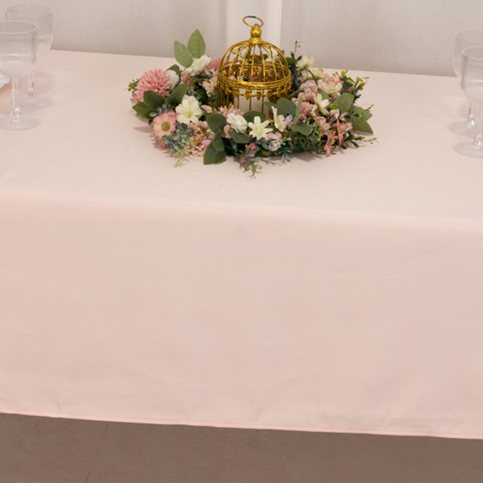 Lamour Satin 60x102 Rectangle Tablecloth Blush - Durable & Silky Soft Feel Table Cover