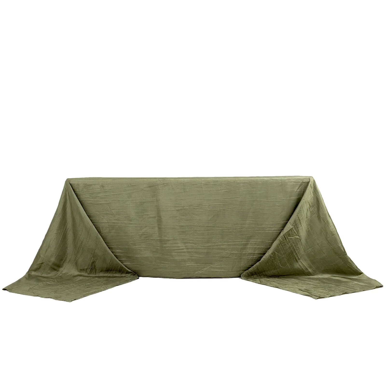 Taffeta 90x156 Rectangle Tablecloth Dusty Sage Green - Accordion Crinkle Seamless Table Cover