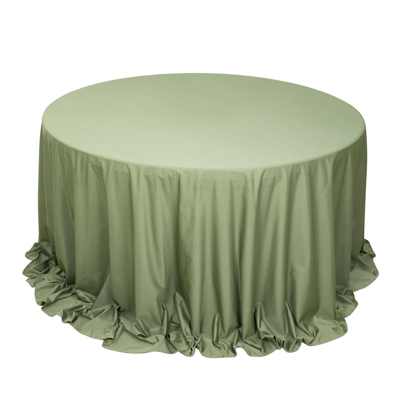 Premium Scuba Round 132 Tablecloth Dusty Sage Green - Wrinkle Free & Stain Resistant Seamless Table Cover