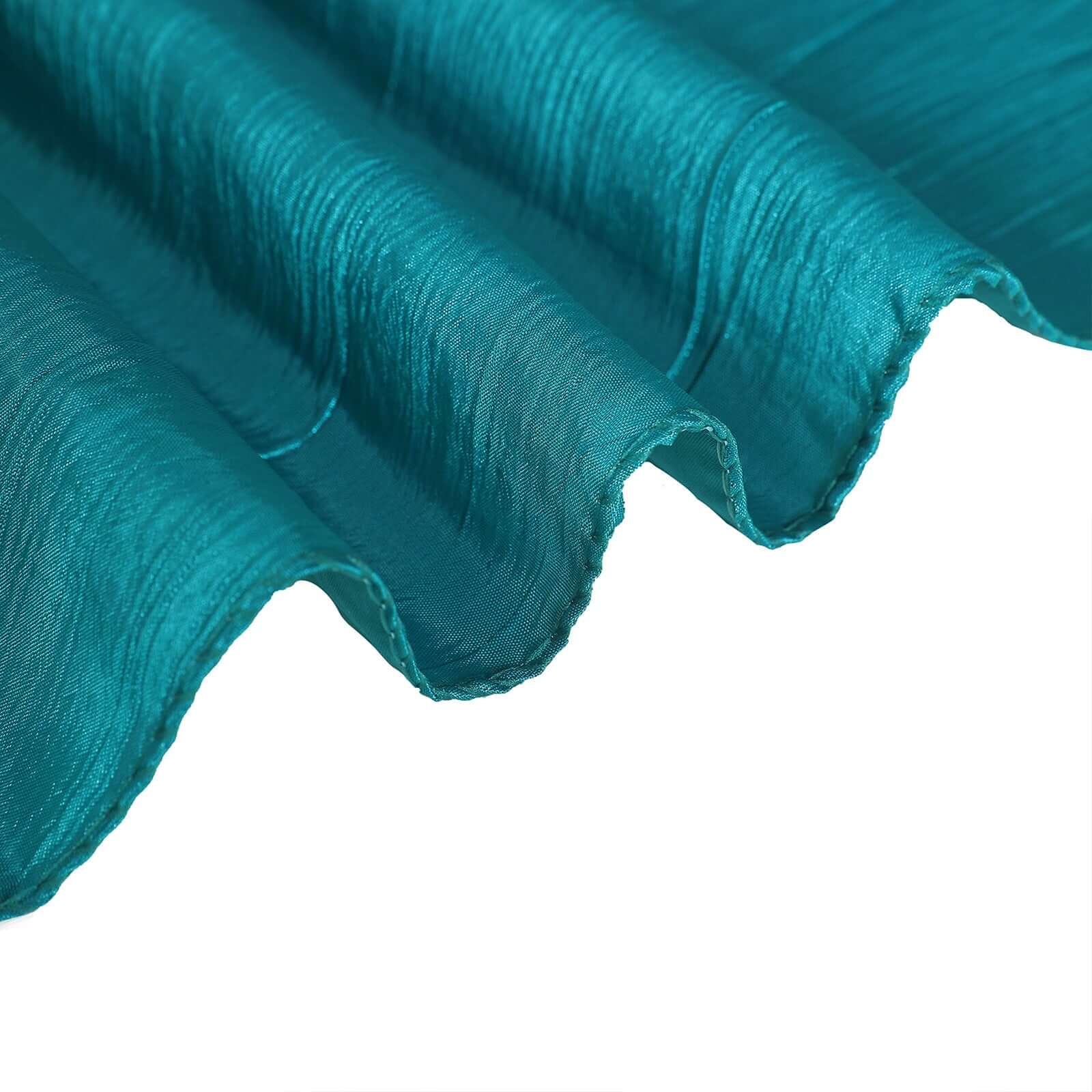 Taffeta 12x108 Table Runner Teal - Accordion Crinkle Design