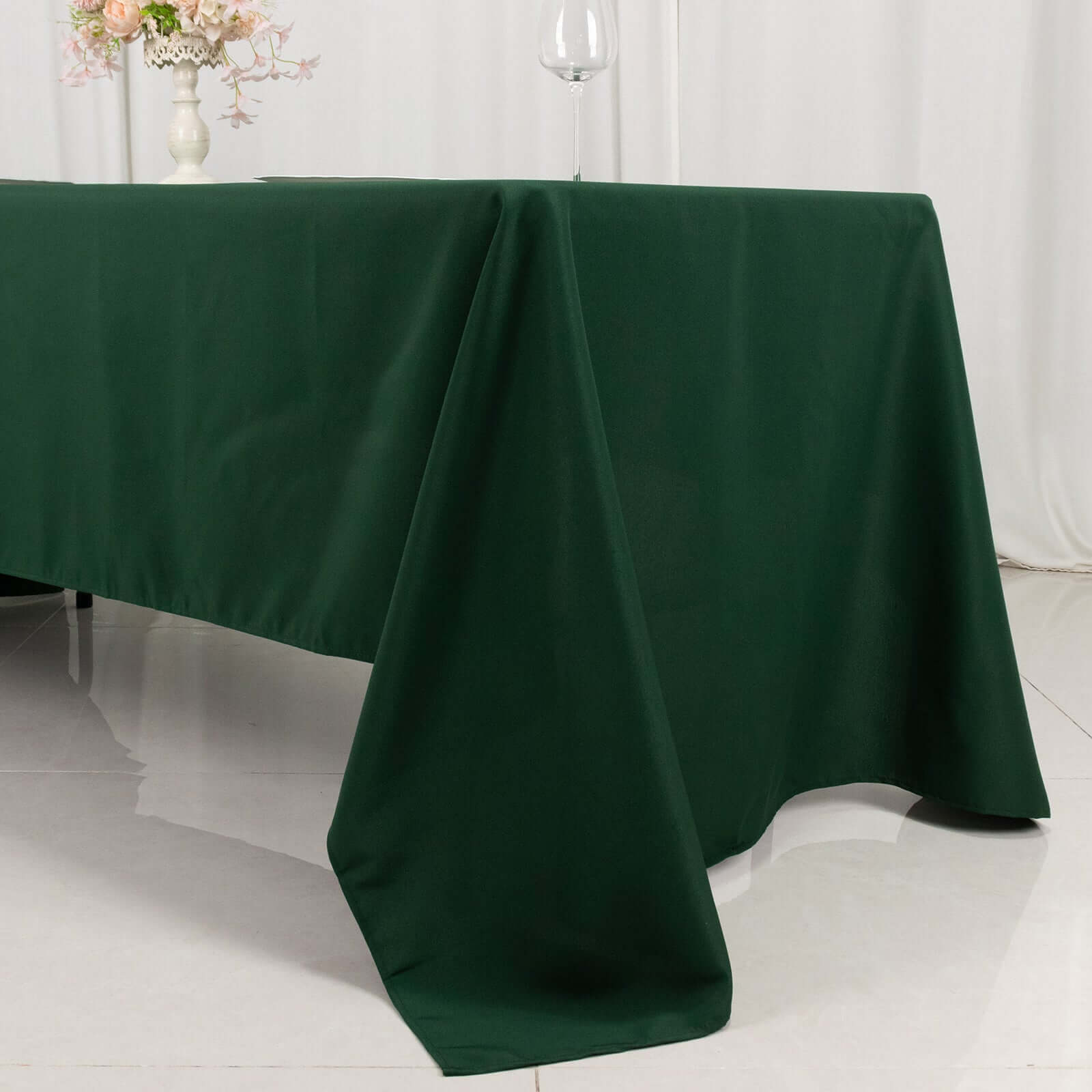 Premium Polyester 60x126 Rectangle Tablecloth Hunter Emerald Green - Stain-Resistant 220GSM Finish Table Cover