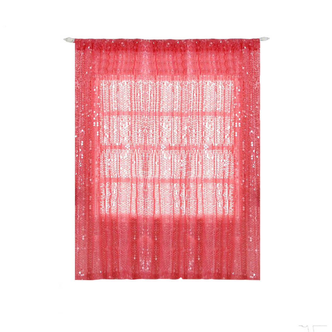 2 Pack Coral Big Payette Sequin Curtains With Rod Pocket Window Treatment Panels - 52x84