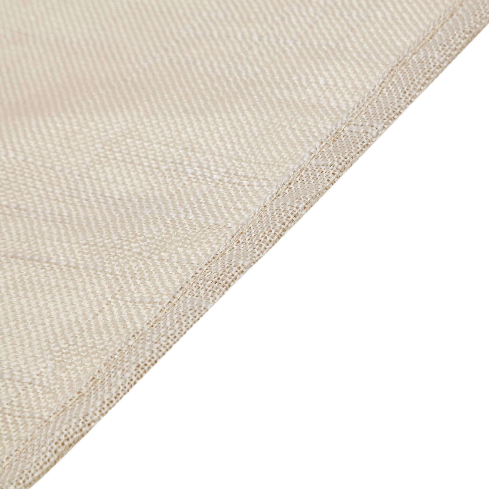 Faux Linen 90x156 Rectangular Tablecloth Beige - Slubby Texture Wrinkle-Resistant Seamless Table Cover