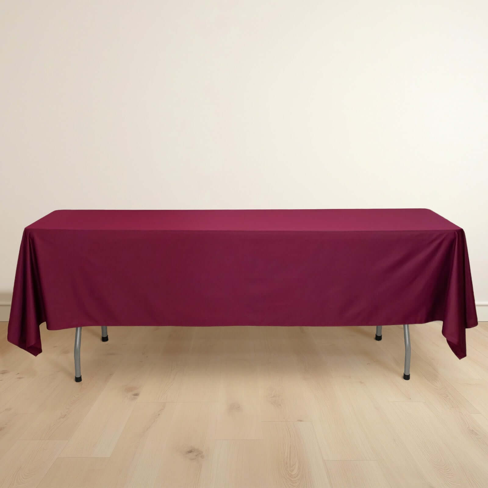 Premium Scuba Rectangular 60x102 Tablecloth Burgundy - Wrinkle Free & Stain Resistant Table Cover