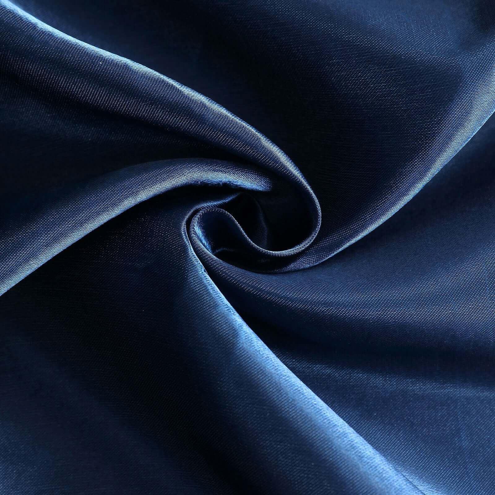 8ftx10ft Navy Blue Satin Event Curtain Drapes, Backdrop Event Panel