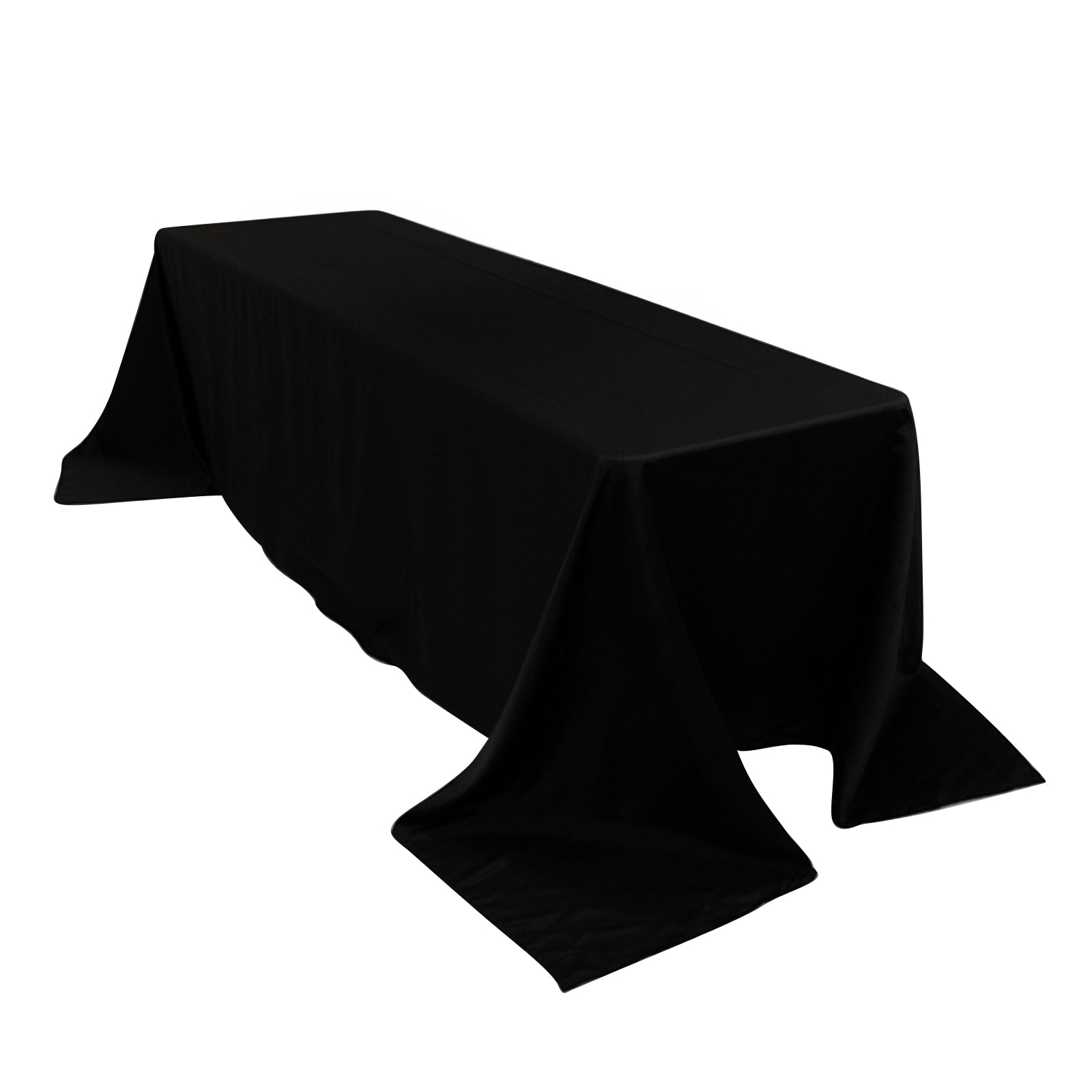 Lamour Satin 90x156 Rectangle Tablecloth Black - Luxurious, Soft Seamless Table Cover for Stylish Settings