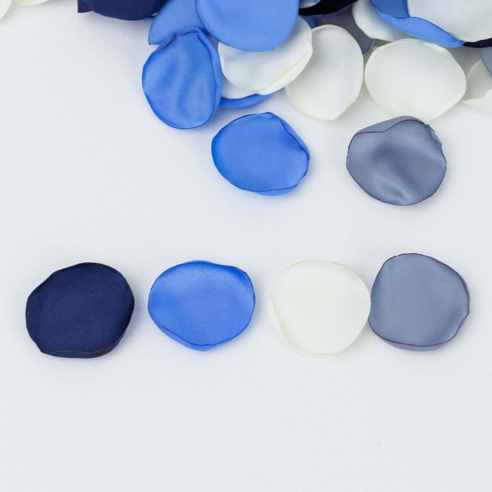 400-Pack Rose Petals Life-Like Flower Confetti Dusty Blue Mix Matte Silk Round - Decorative Event Table Scatters 2