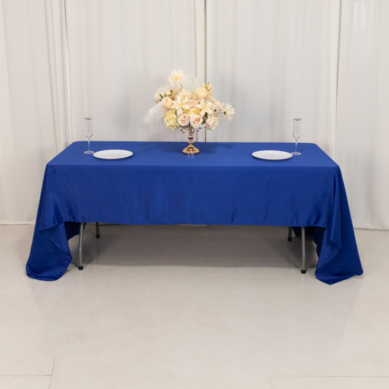 Lamour Satin 60x126 Rectangle Tablecloth Royal Blue - Soft & Silk-Like Table Cover