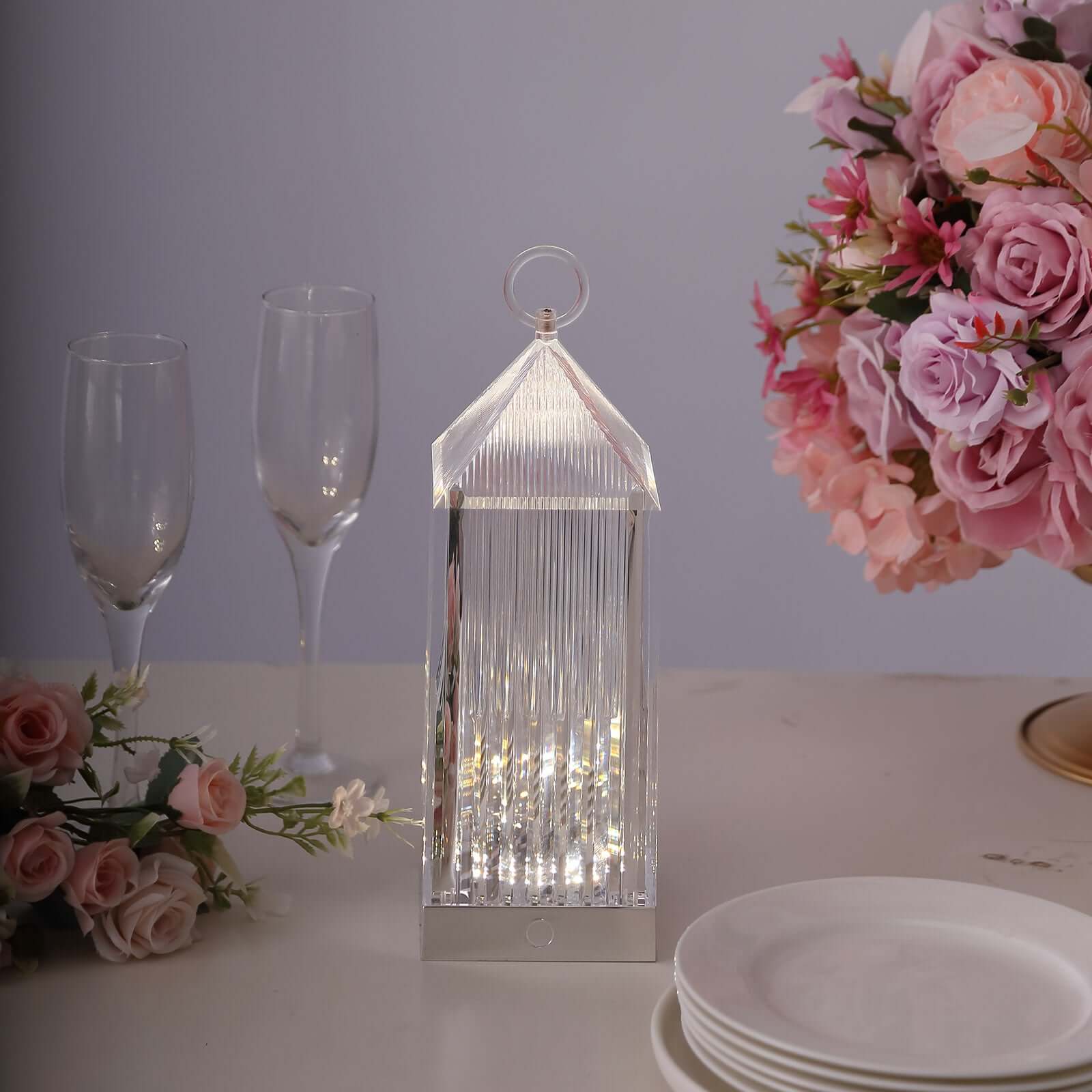 Acrylic LED Lantern Lamp Retro Lighthouse Design Rechargeable - Touch Control Crystal Decorative Night Light 11