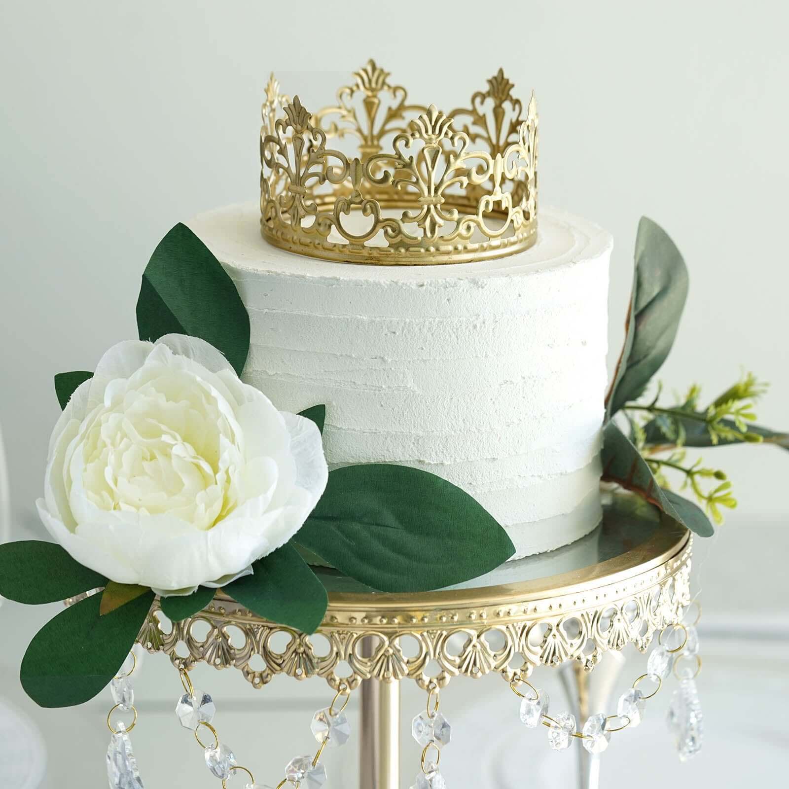 Metal Princess Crown Cake Topper Gold - Exquisite Cake Centerpiece Decor for Quinceaeras Bridal Showers & Fairytale-Themed Events 2