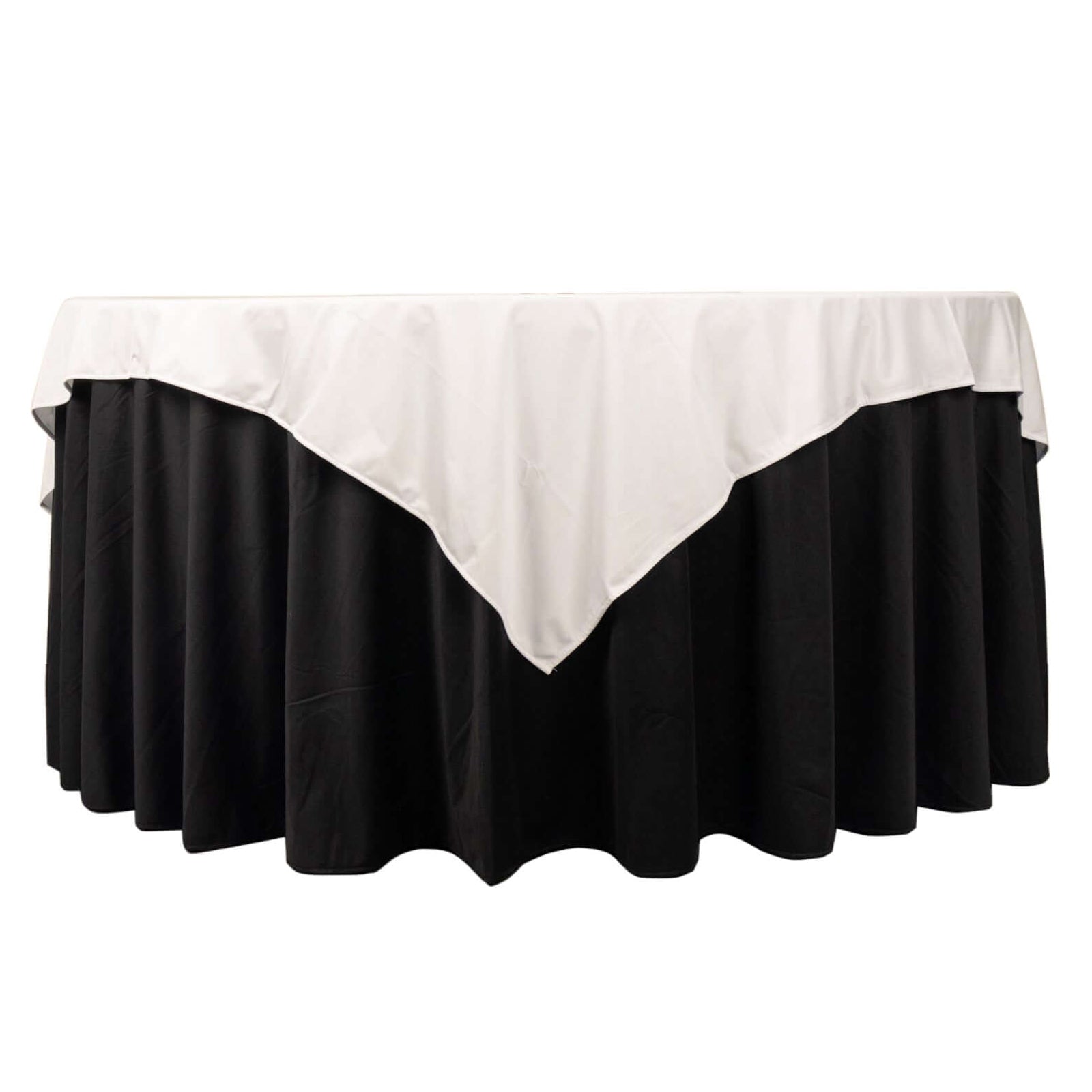 Premium Scuba 70x70 Table Overlay Square Tablecloth Ivory - Wrinkle Free & Stain Resistant Table Cover