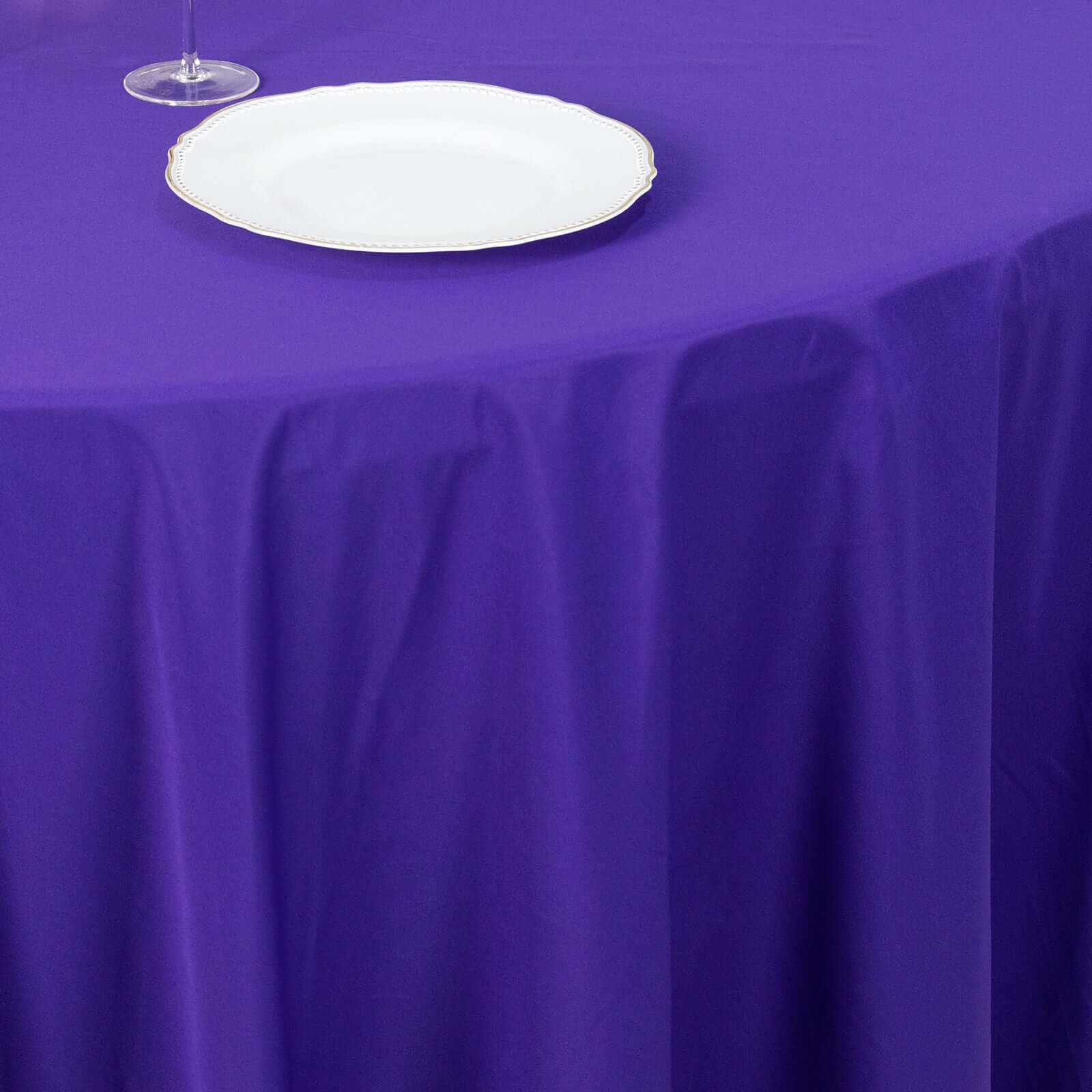 Premium Scuba Round 120 Tablecloth Purple - Wrinkle Free & Stain Resistant Seamless Table Cover