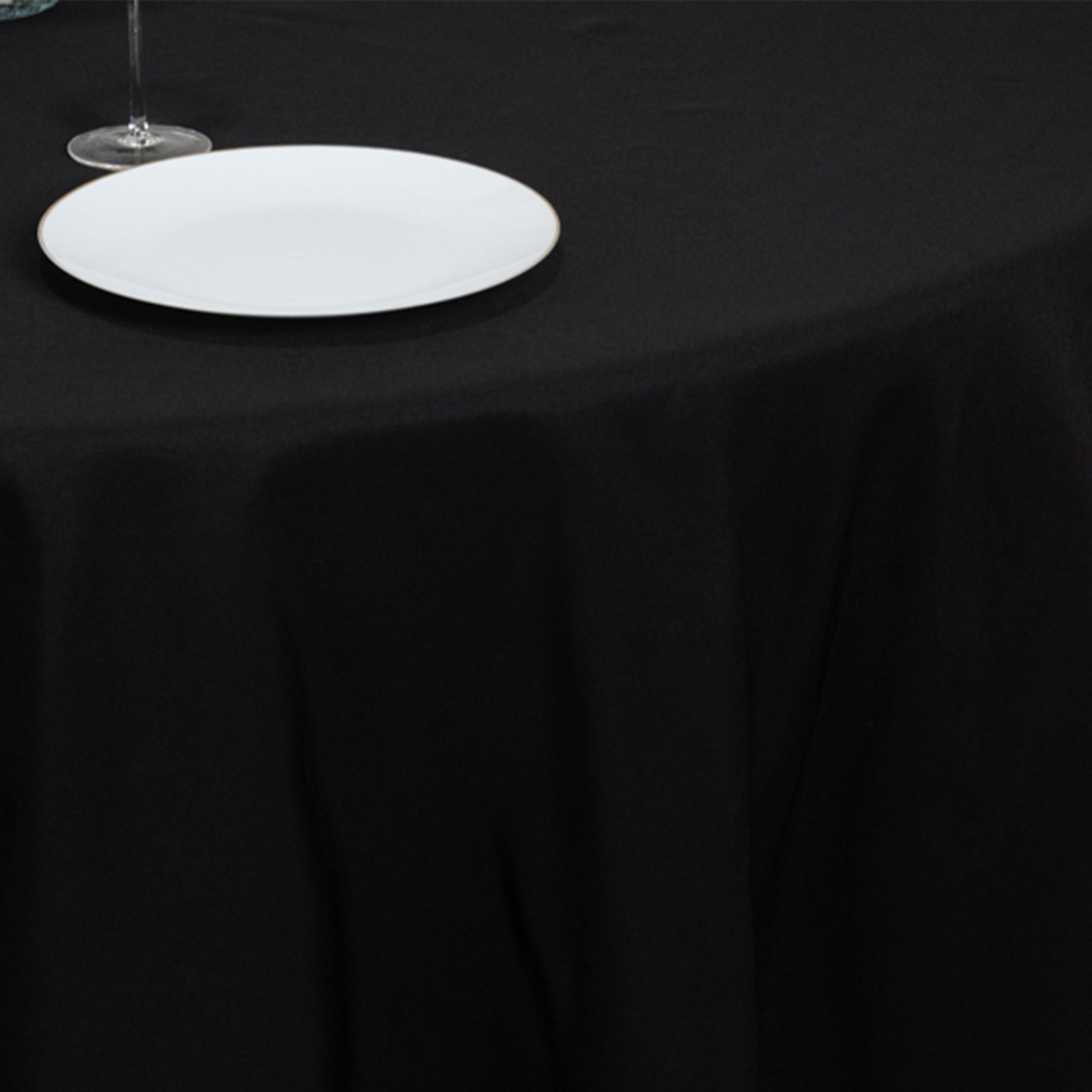 Fire Retardant Premium Polyester 108 Round Tablecloth Black - Stylish High-Performance Table Cover for Large Gatherings