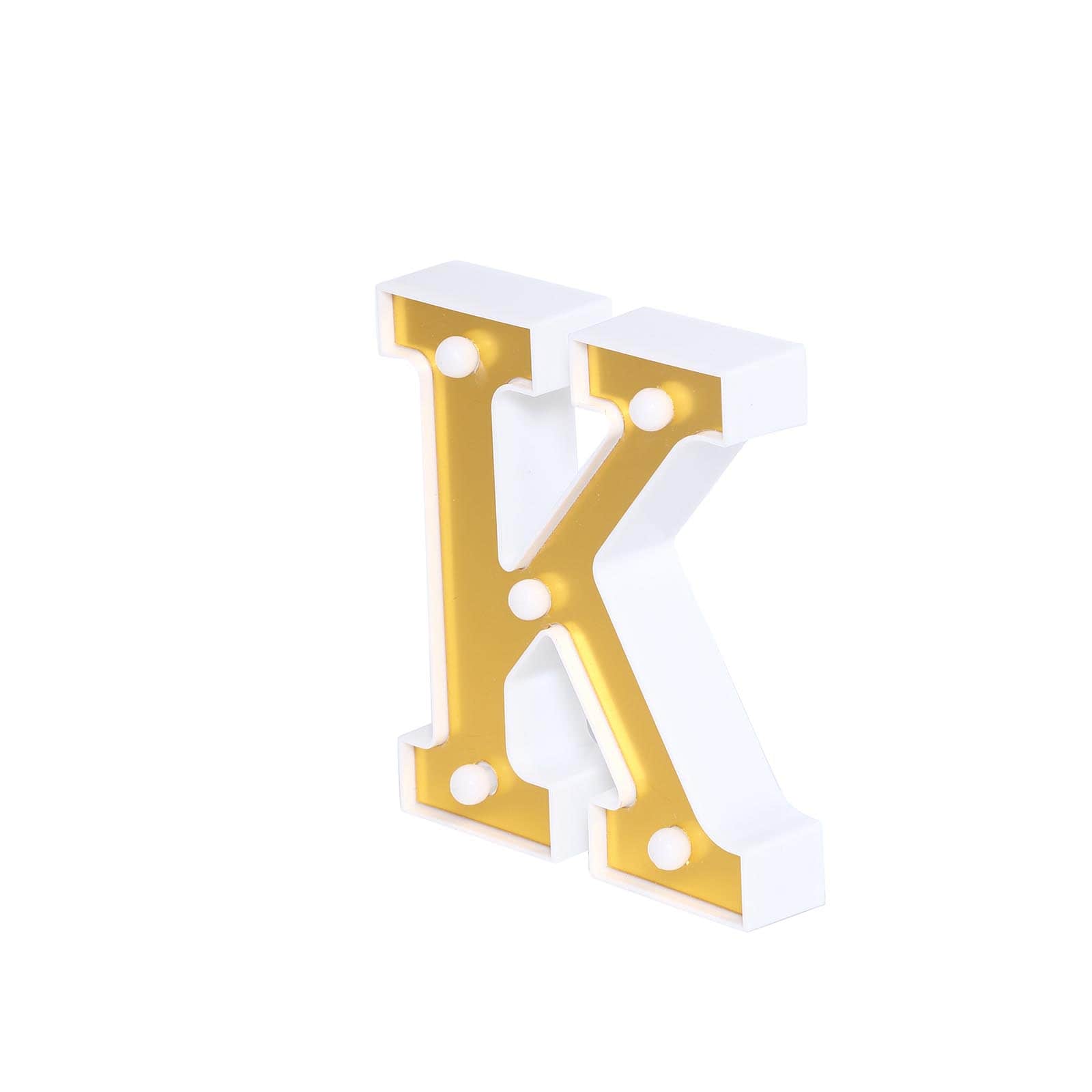 3D Marquee Letter K Warm White 5 LED Lights Gold - Chic Light-Up Decor for Events 6