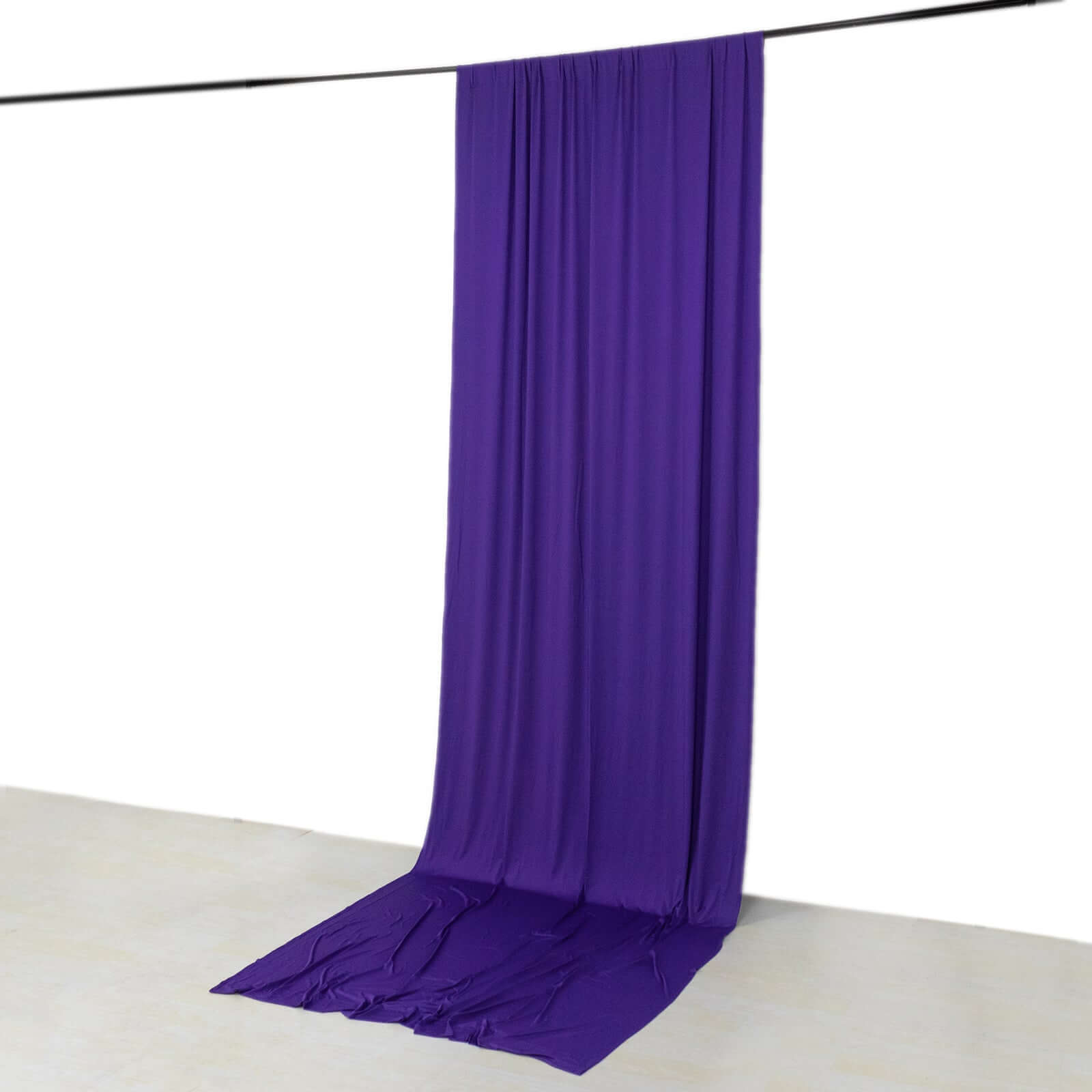 Purple 4-Way Stretch Spandex Event Curtain Drapes, Wrinkle Free Backdrop Event Panel with Rod Pockets - 5ftx14ft