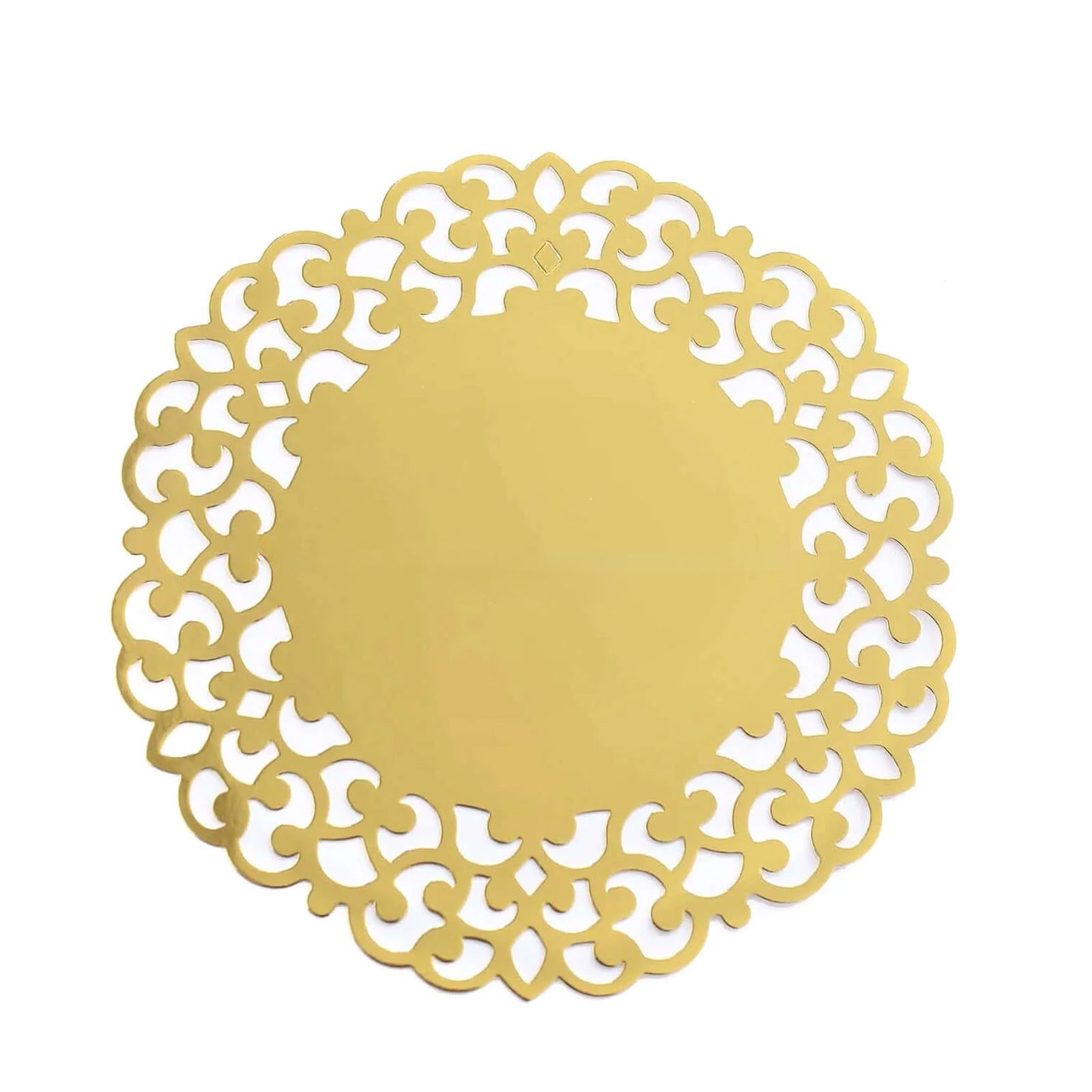 6-Pack Disposable Table Placemats in Metallic Gold with Laser Cut Floral Rim - 400GSM Cardboard Placemats for Glamorous Table Settings 13