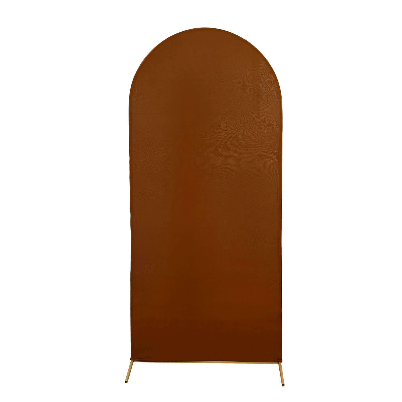 6ft Cinnamon Brown Spandex Fitted Chiara Backdrop Stand Cover For Round Top Wedding Arch