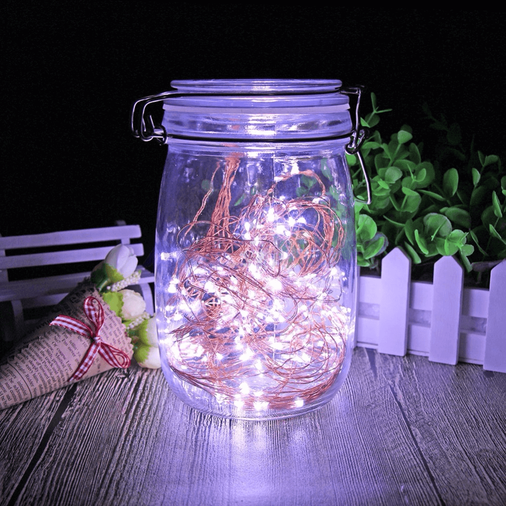 200 LED Fairy Waterfall String Lights Warm White Waterproof Copper Strands - Battery Operated Décor 8ft