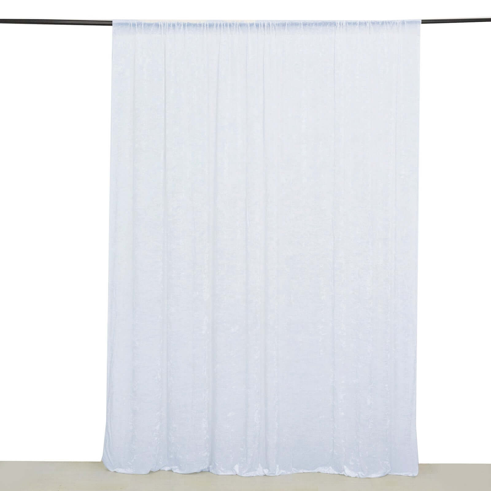 8ftx8ft White Premium Smooth Velvet Event Curtain Drapes, Privacy Backdrop Event Panel with Rod Pocket