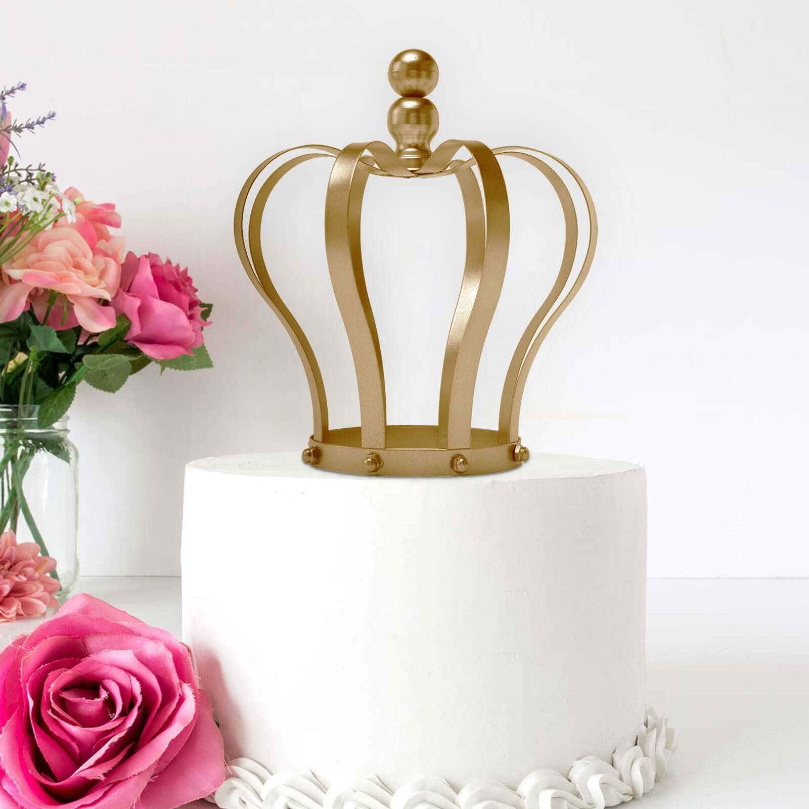 Metal Royal Crown Cake Topper Gold - Sophisticated Wedding Cake Centerpiece Decor for Themed Events 9