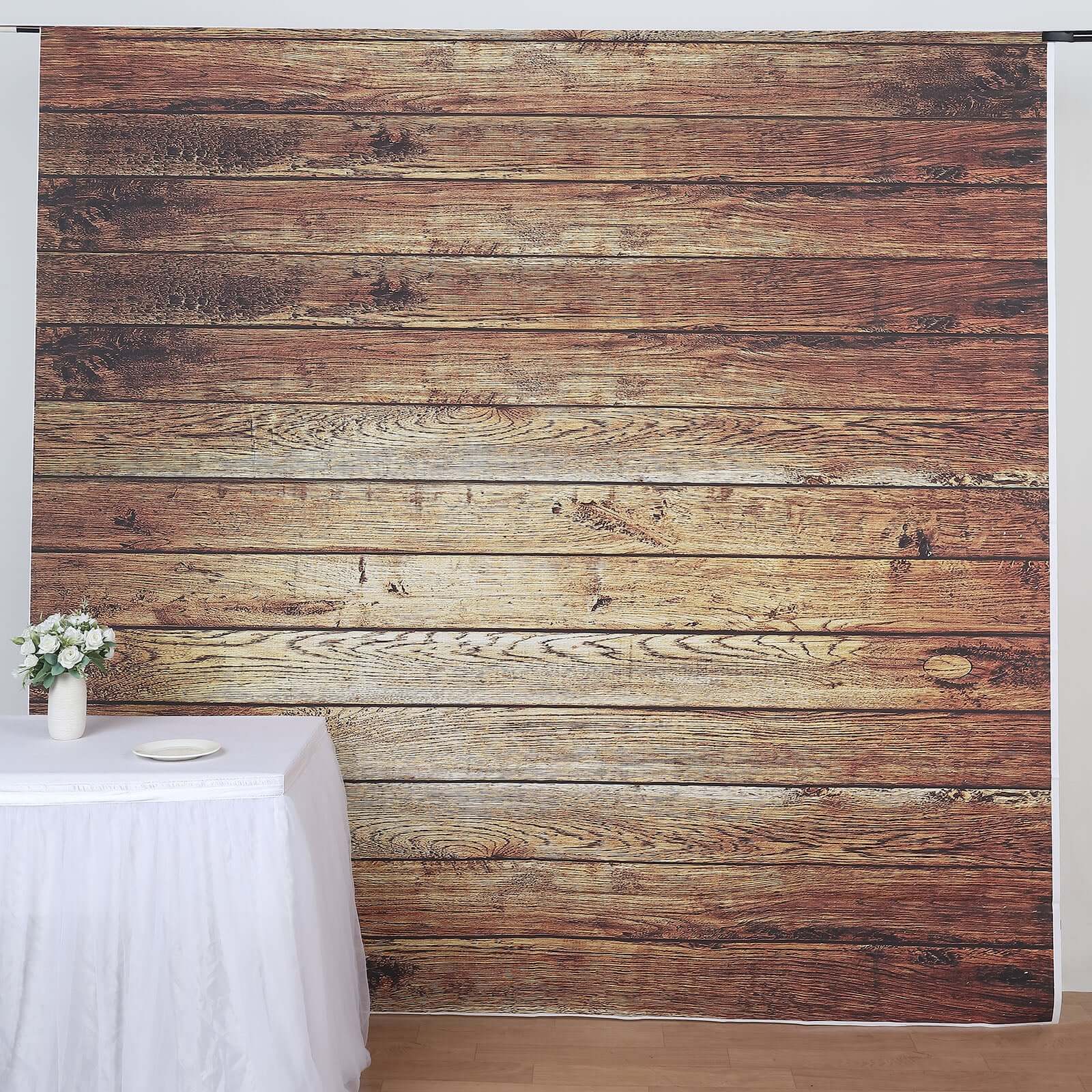 8ftx7ft Vintage Brown Wood Panel Vinyl Retro Photo Shoot Backdrop, Photography Background