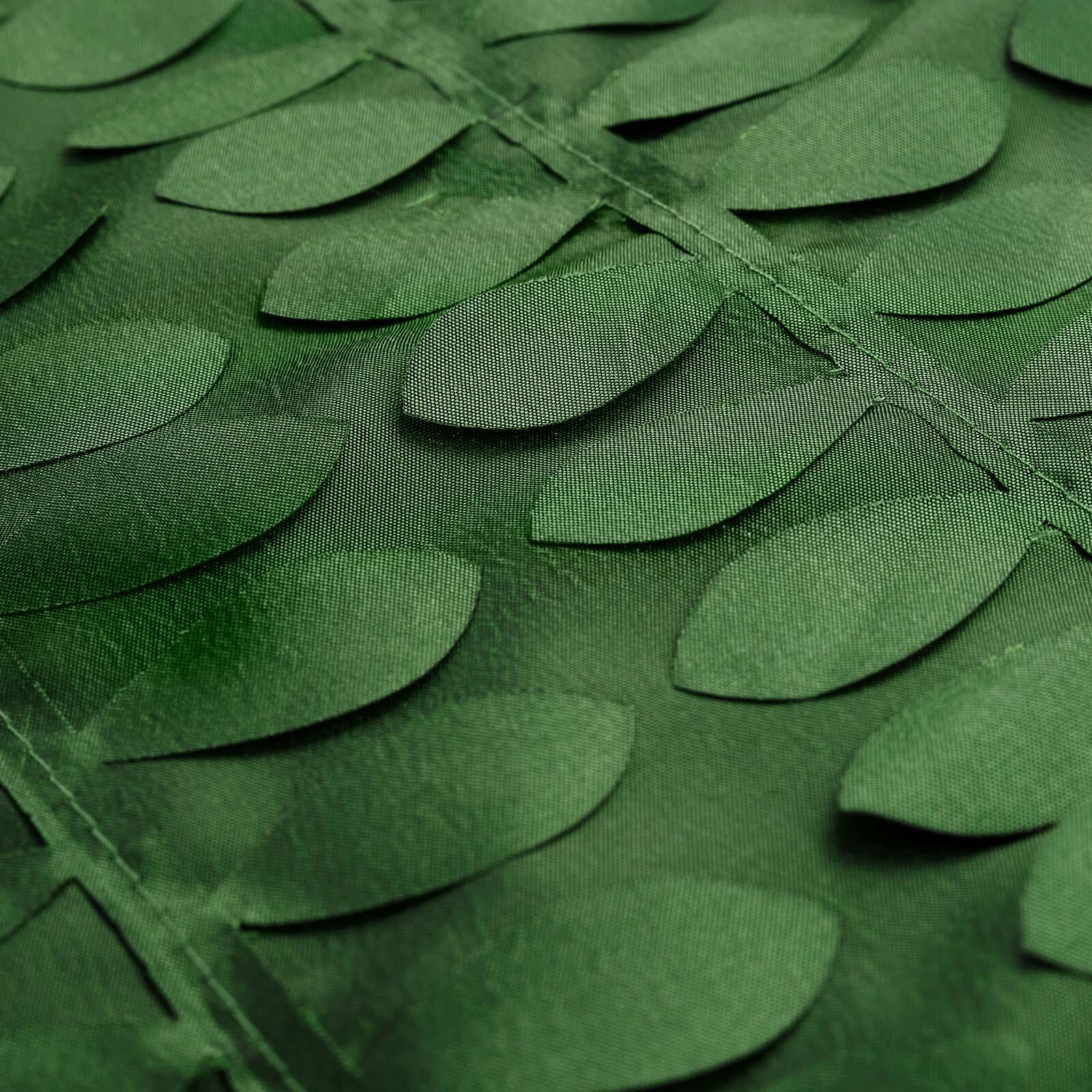 Taffeta 120 Round Tablecloth Green Leaf | 3D Leaf Petal Design Seamless Table Cover
