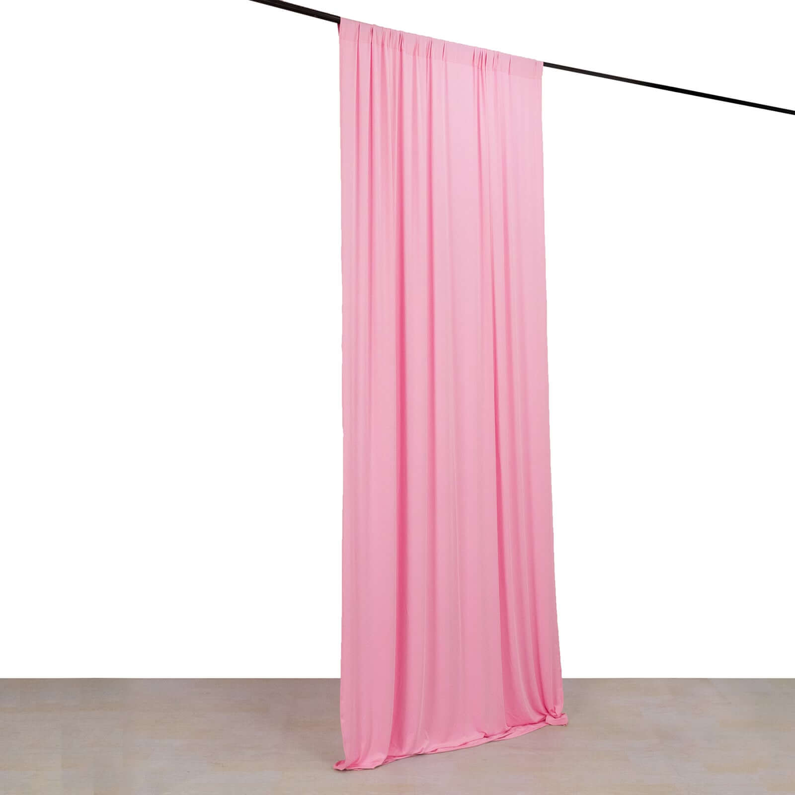 Pink 4-Way Stretch Spandex Event Curtain Drapes, Wrinkle Free Backdrop Event Panel with Rod Pockets - 5ftx10ft