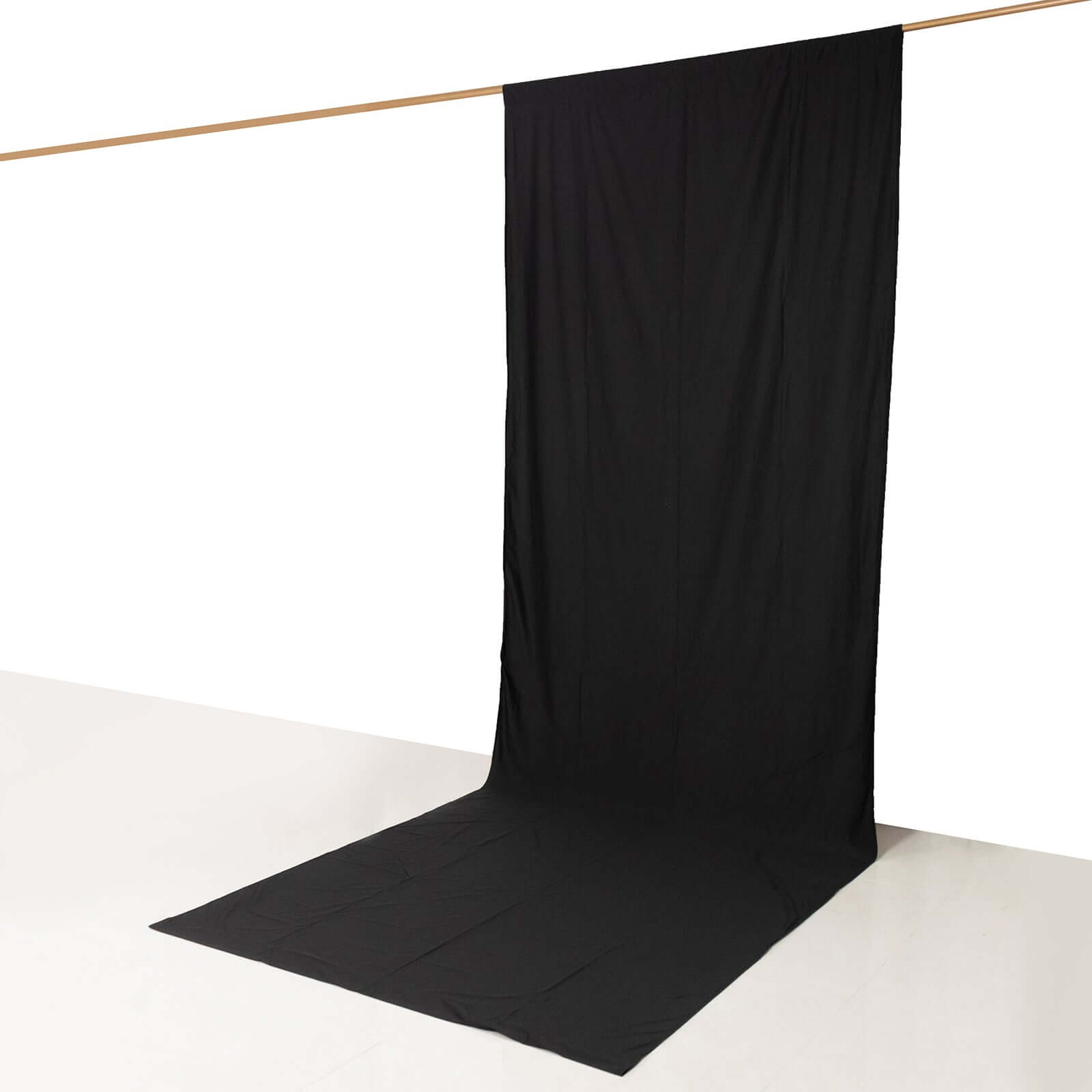 Black Scuba Polyester Event Curtain Drapes, Durable Flame Resistant Backdrop Event Panel Wrinkle Free with Rod Pockets - 5ftx14ft