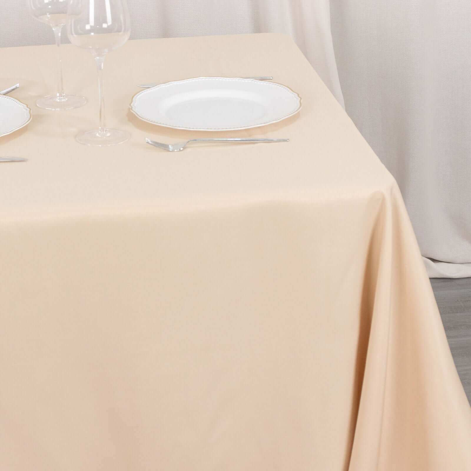 Premium Polyester Square Tablecloth 70x70 Beige 220GSM Wrinkle-Resistant Table Cover