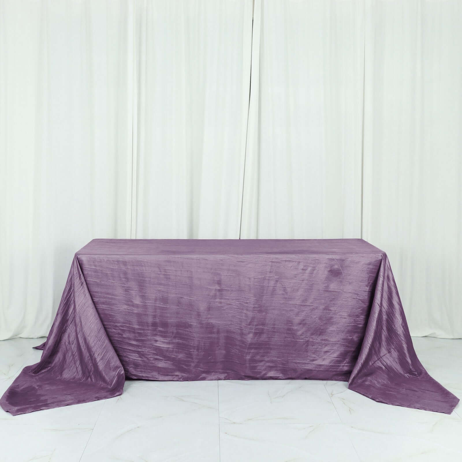 Taffeta 90x156 Rectangle Tablecloth Violet Amethyst - Accordion Crinkle Seamless Table Cover