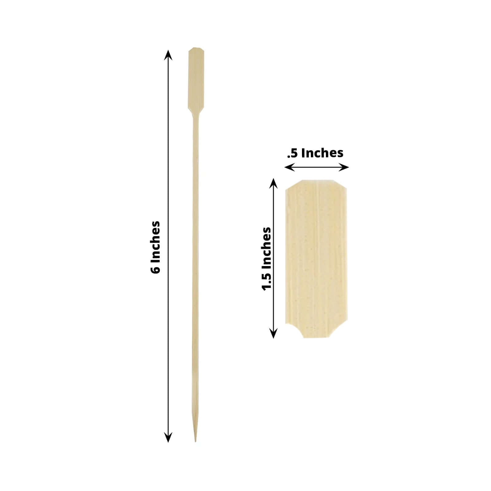 100-Pack Bamboo Cocktail Sticks Paddle Decorative Top Design - Eco Friendly Party Picks 10