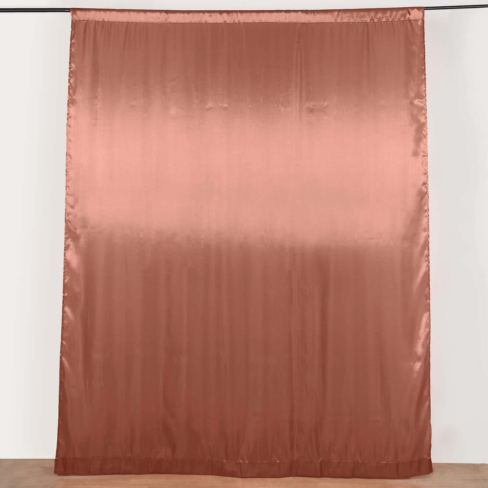 8ftx10ft Terracotta (Rust) Satin Event Curtain Drapes, Backdrop Event Panel