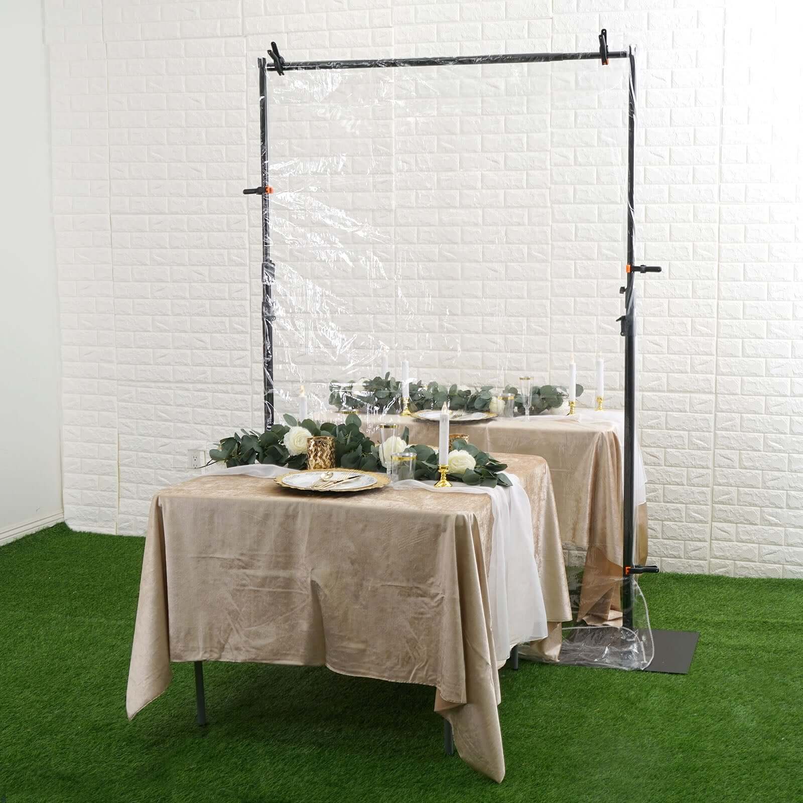 5ft x 9ft Clear Portable Isolation Wall Kit, Floor Standing Sneeze Guard