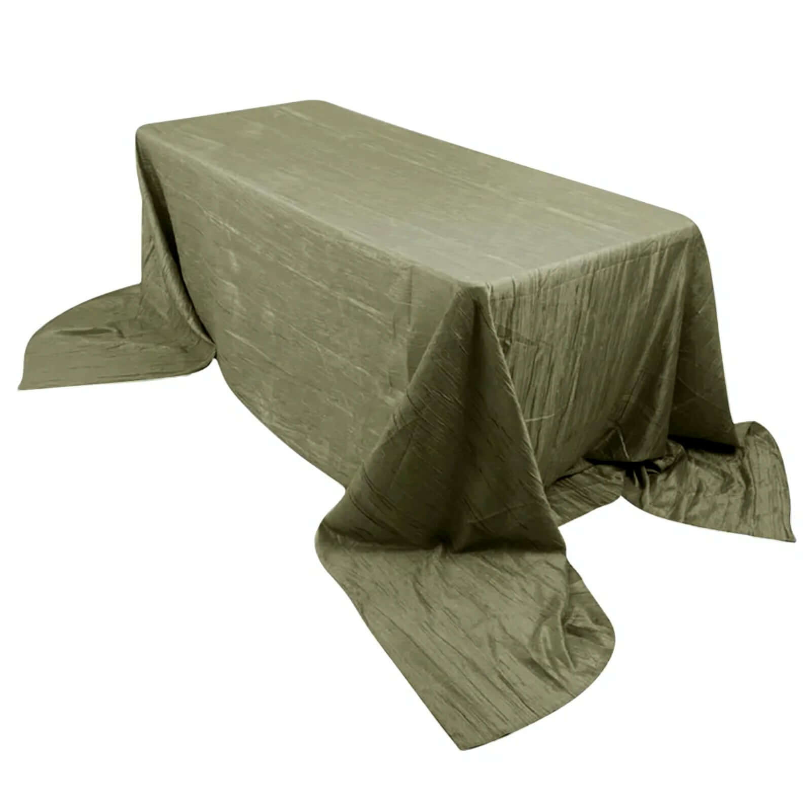 Taffeta 90x156 Rectangle Tablecloth Dusty Sage Green - Accordion Crinkle Seamless Table Cover
