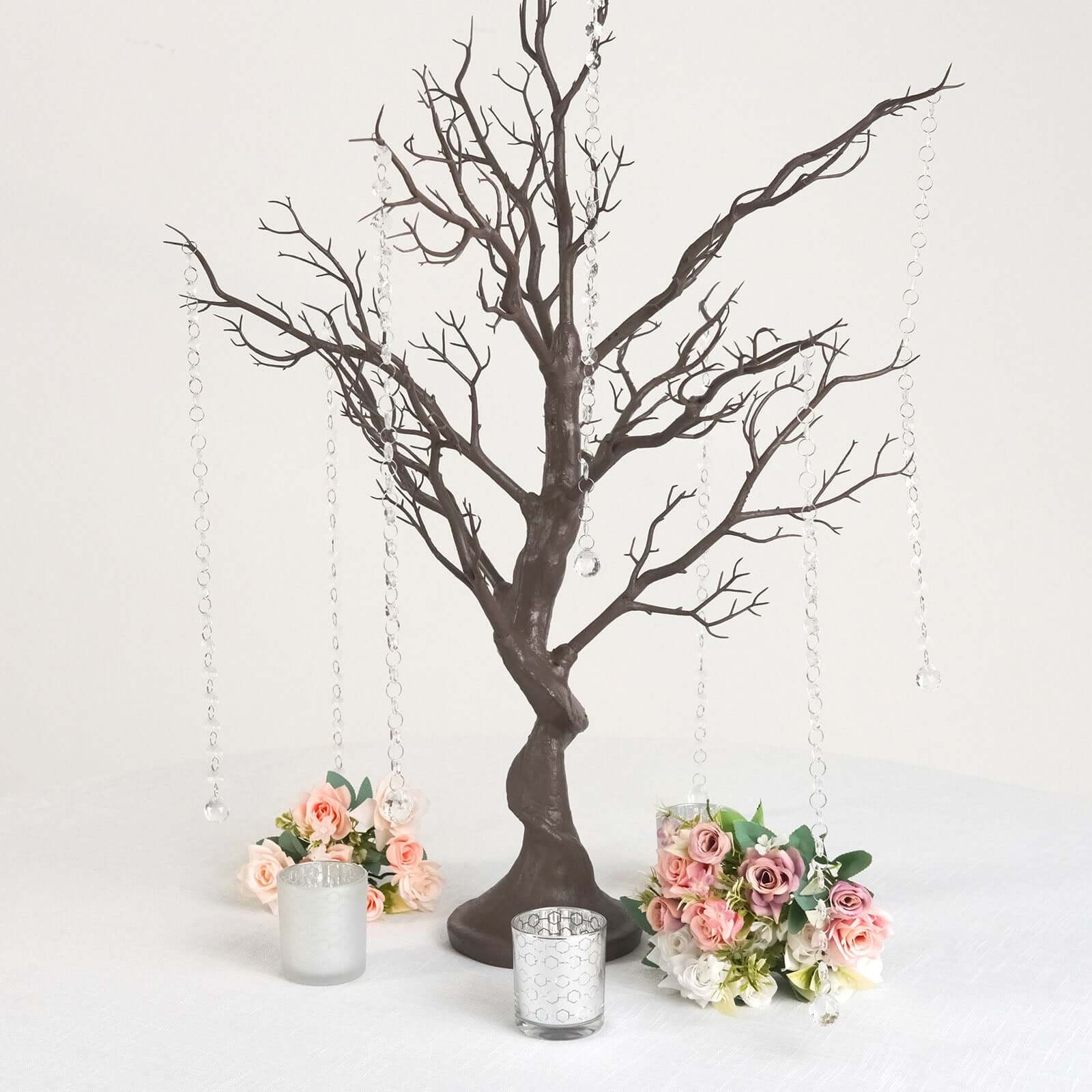 Manzanita Tree Centerpiece Natural with 8 Acrylic Bead Chains - Easy Assembly Decorative Artificial Tree for Modern Weddings Parties & Event Displays 34