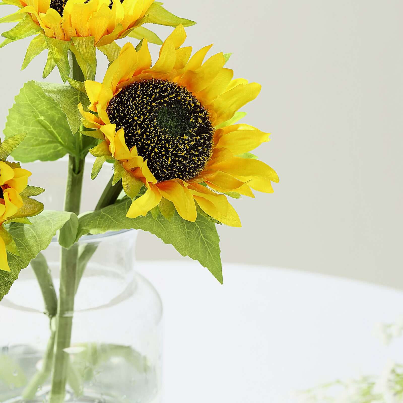 3 Stems 17 Yellow Artificial Silk Sunflower Flower Bouquet Branches