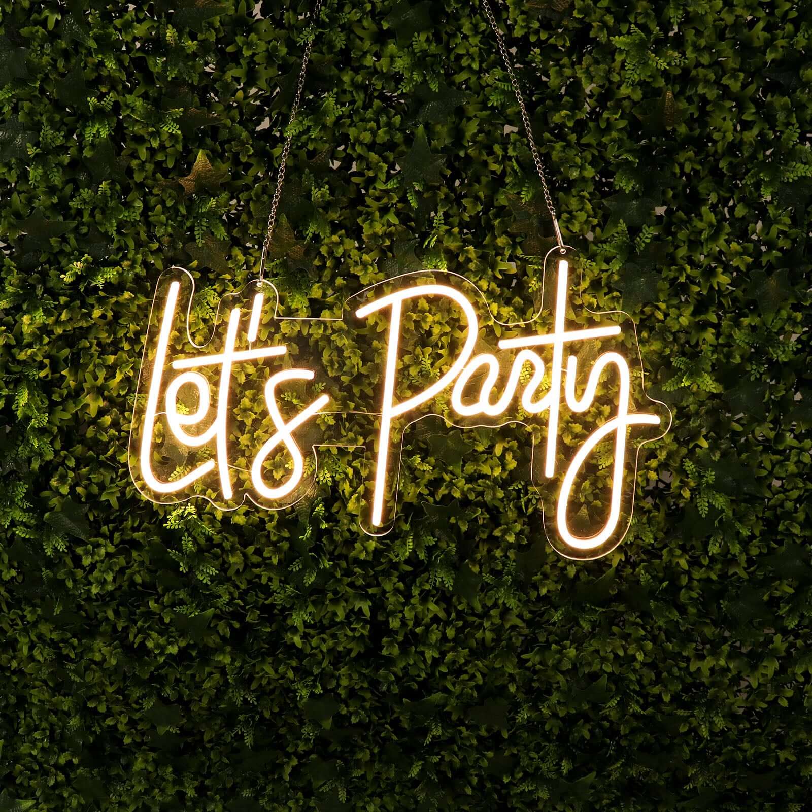 23 Let's Party Neon Light Sign, LED Reusable Wall Décor Lights With 5ft Hanging Chain