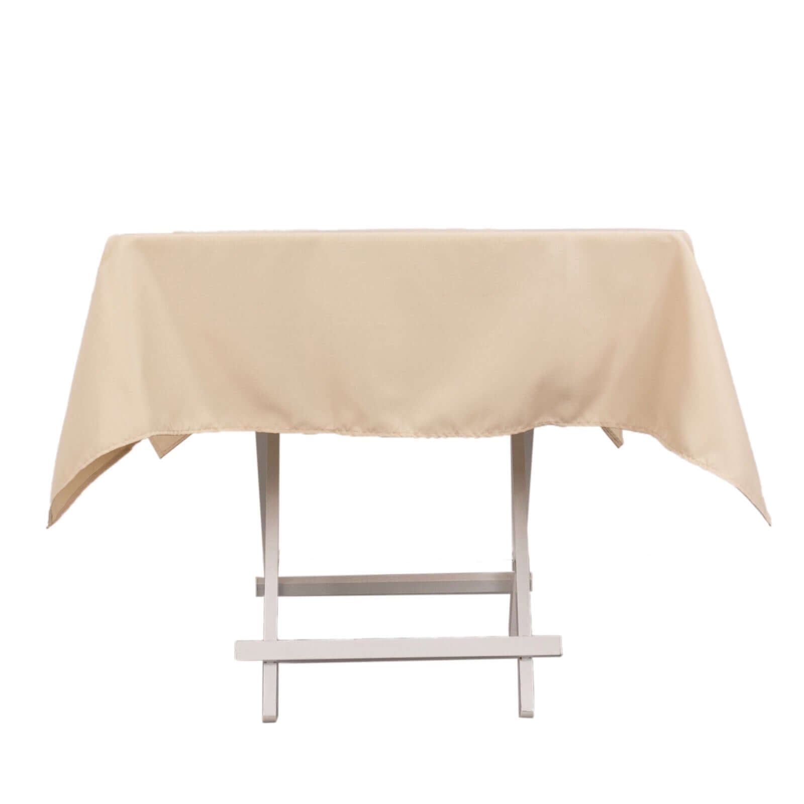 Premium Polyester 54x54 Square Tablecloth Beige - Stain and Wrinkle-Resistant 220GSM Table Cover